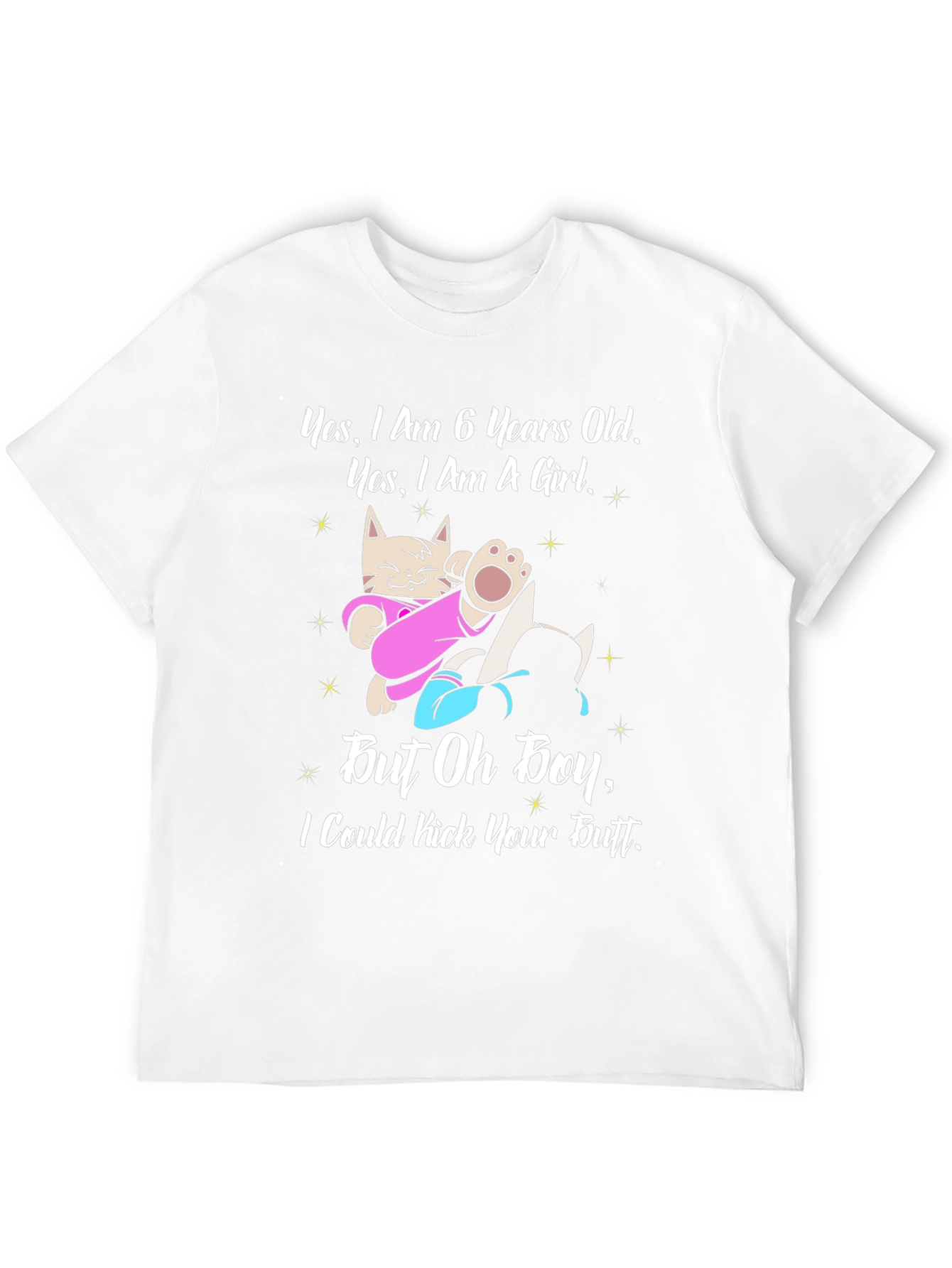 6 Year Old Girl Cat T-Shirt