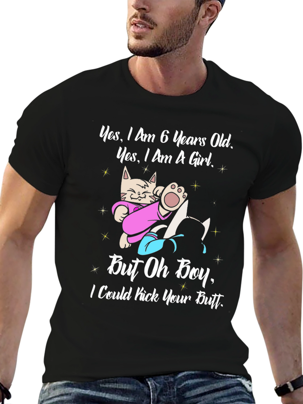 6 Year Old Girl Cat T-Shirt