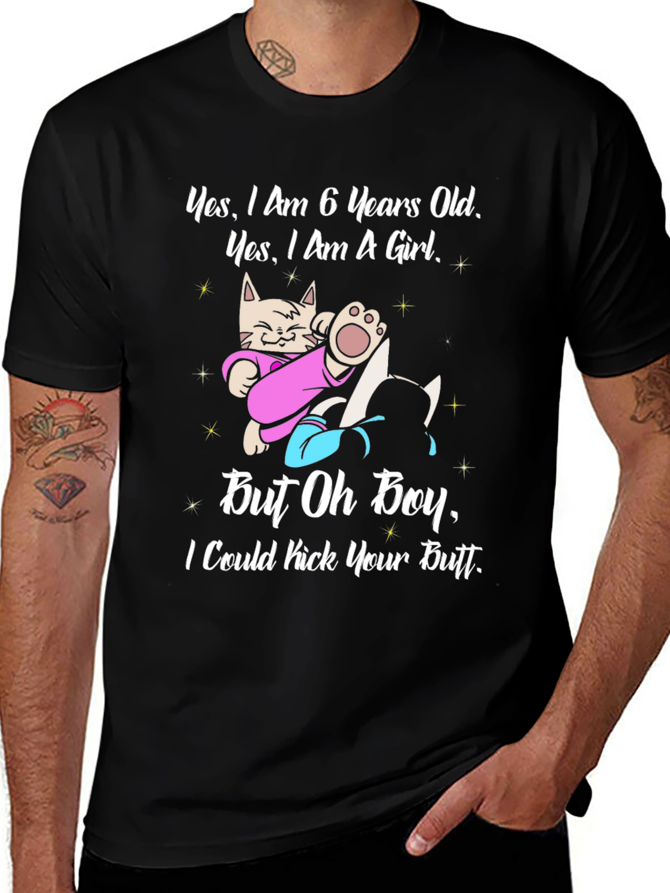 6 Year Old Girl Cat T-Shirt