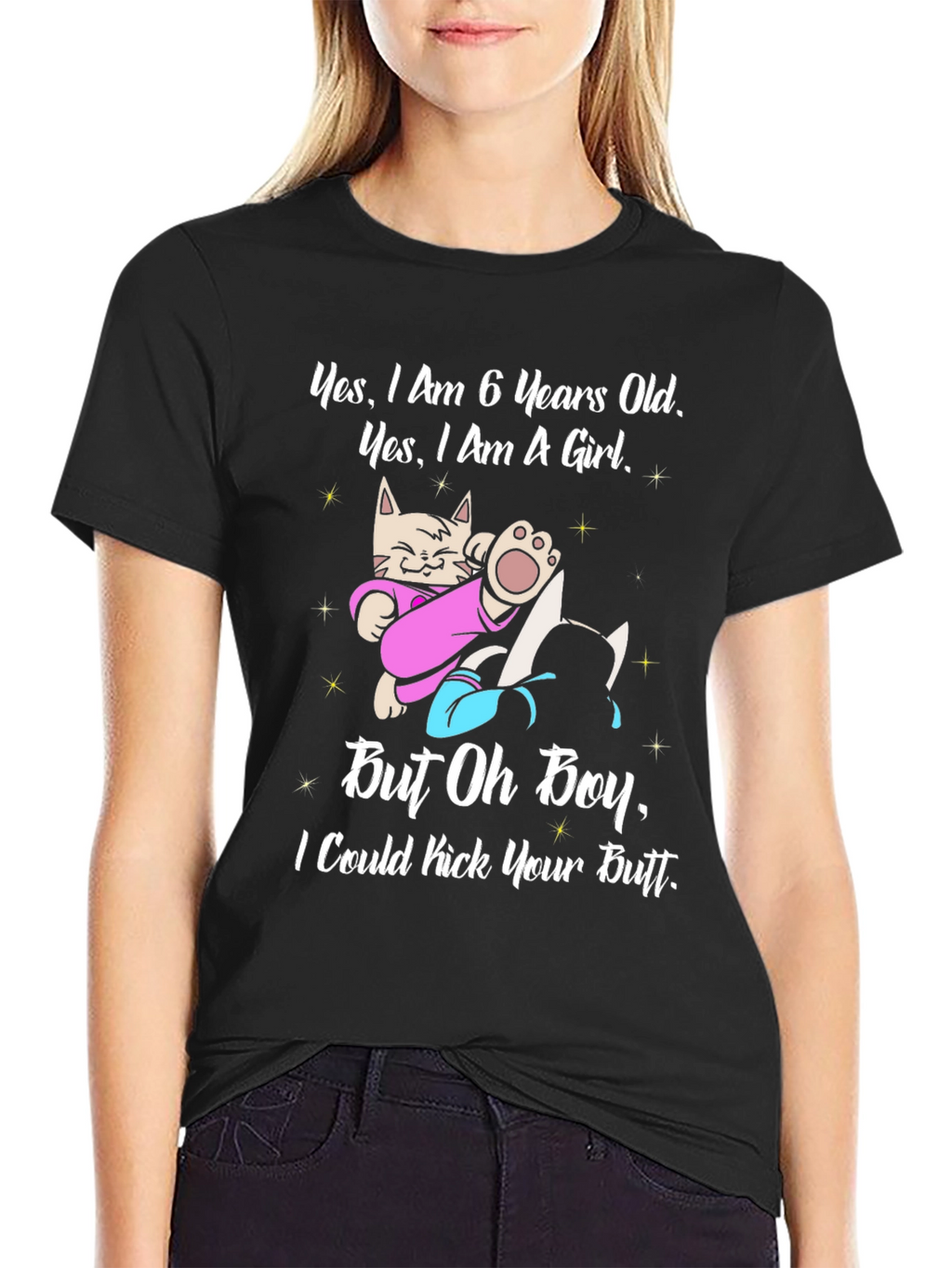 6 Year Old Girl Cat T-Shirt