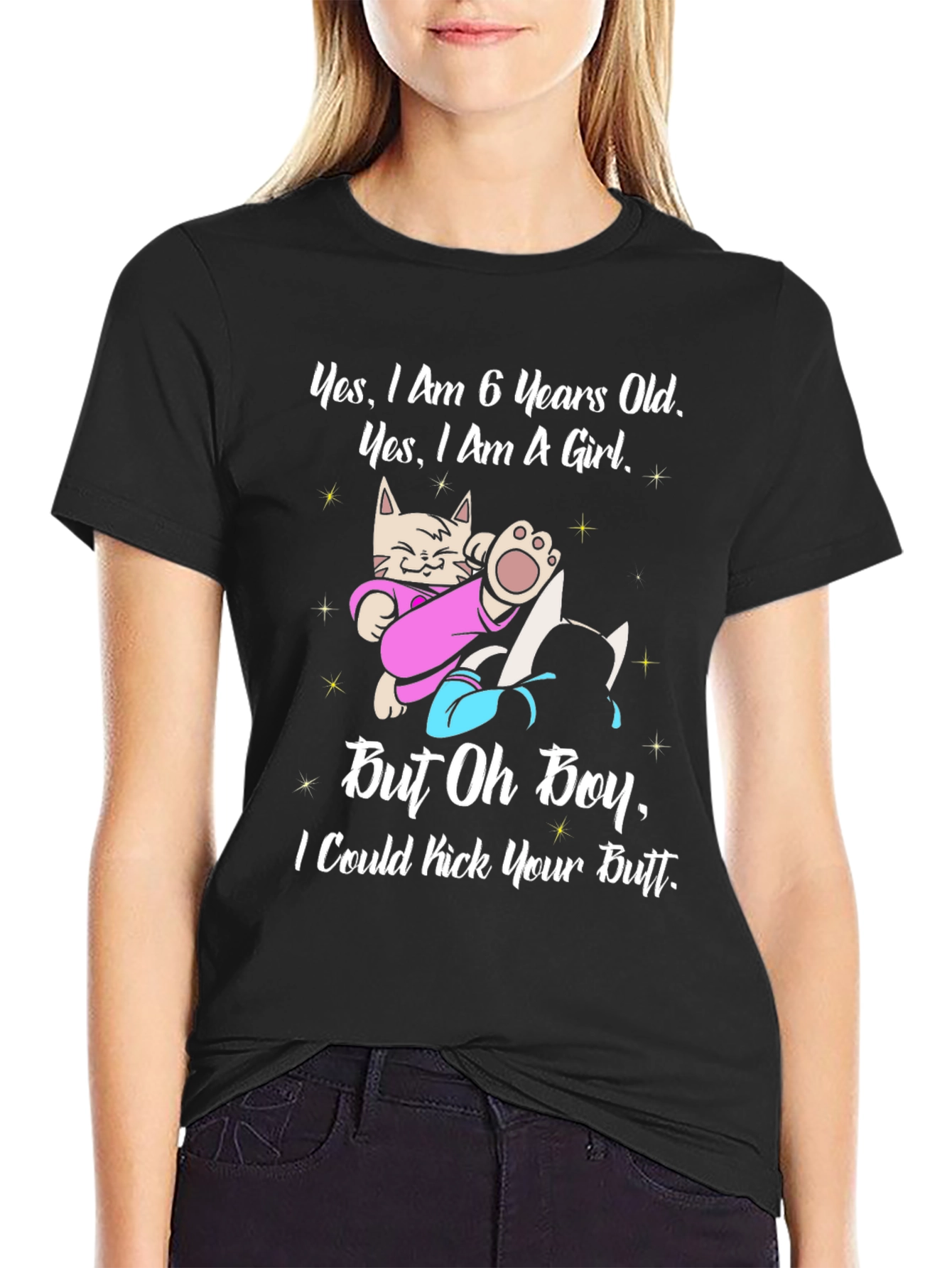 6 Year Old Girl Cat T-Shirt