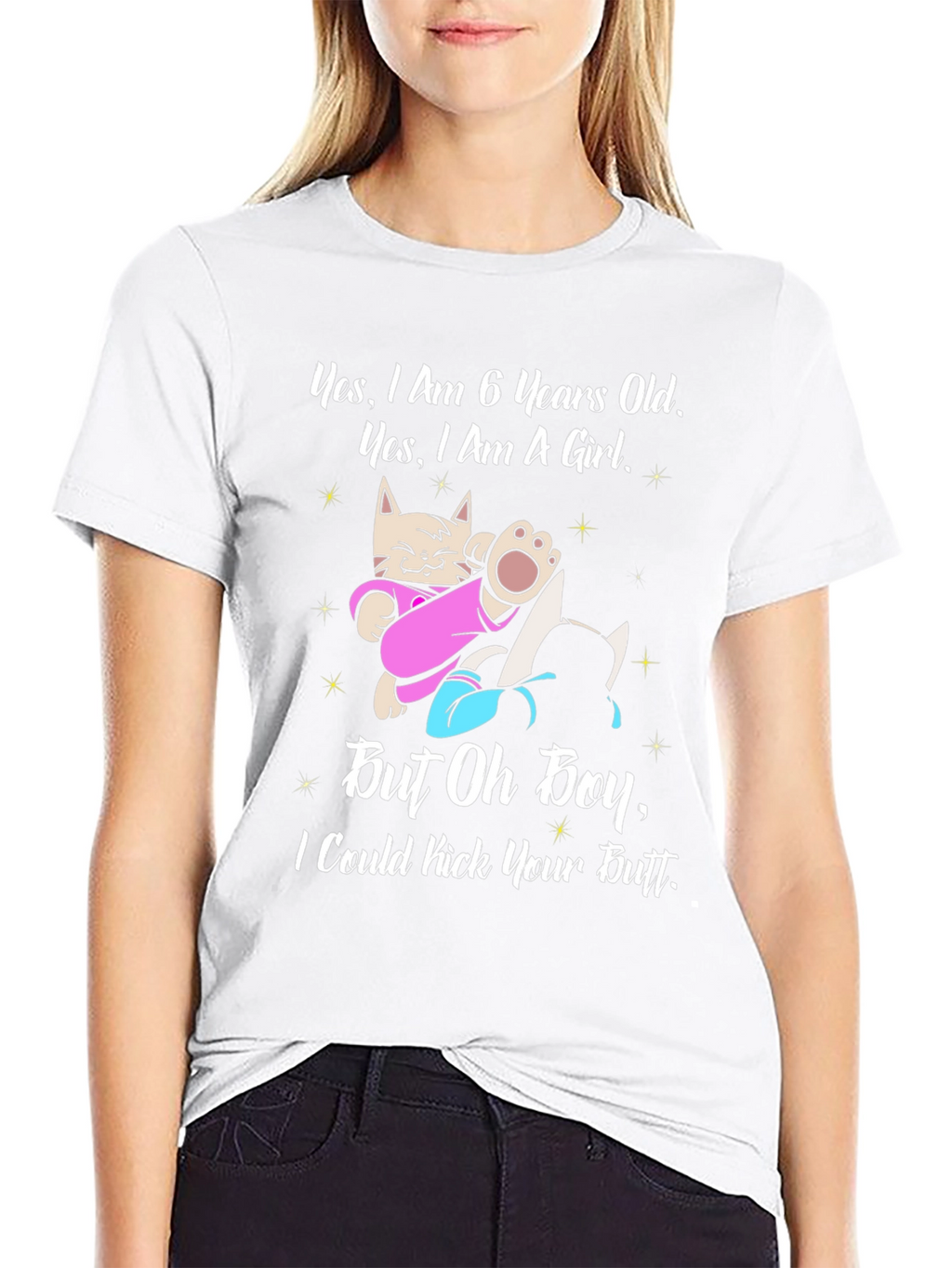 6 Year Old Girl Cat T-Shirt