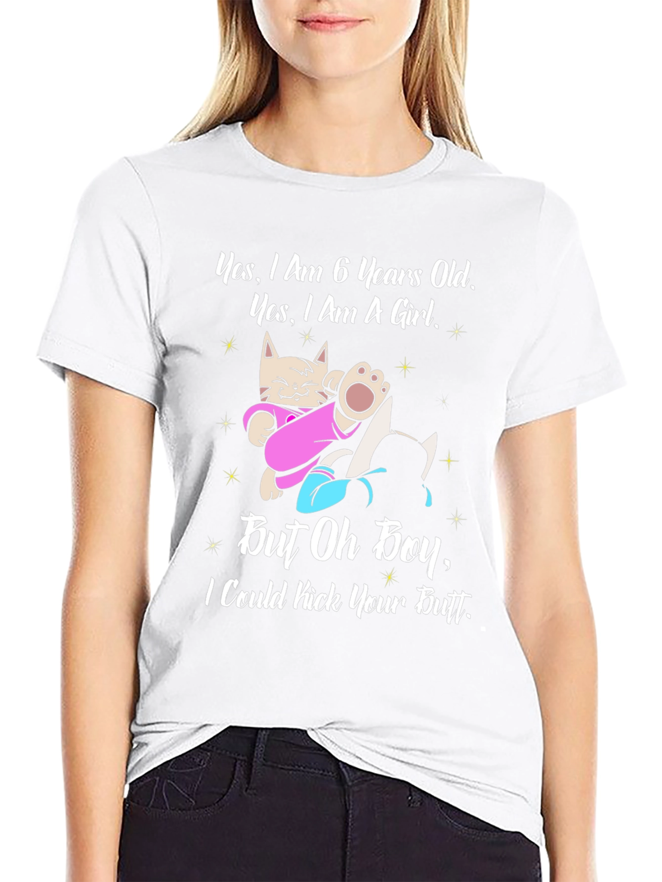 6 Year Old Girl Cat T-Shirt