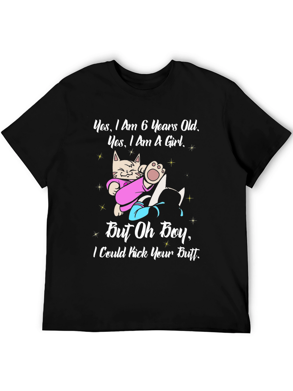 6 Year Old Girl Cat T-Shirt