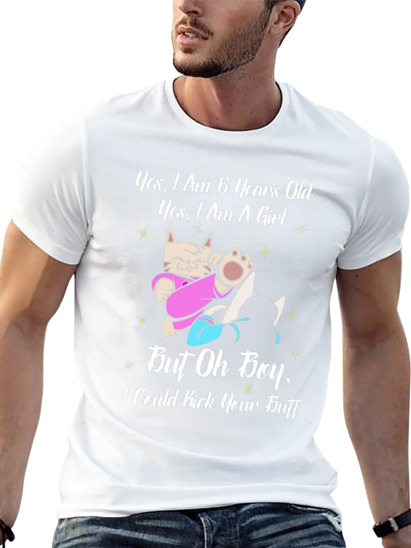 6 Year Old Girl Cat T-Shirt