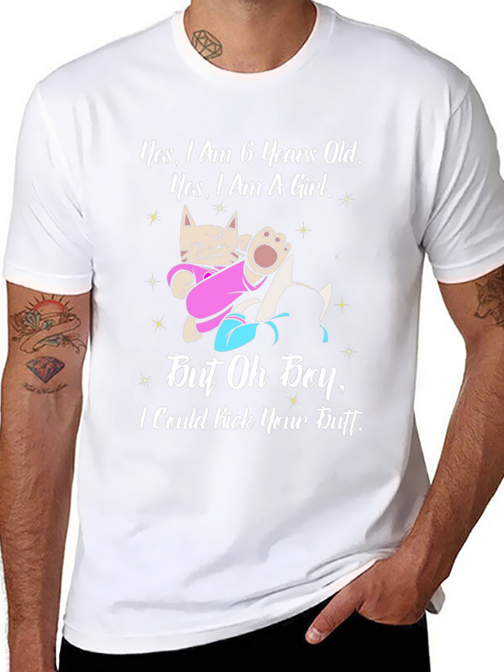 6 Year Old Girl Cat T-Shirt