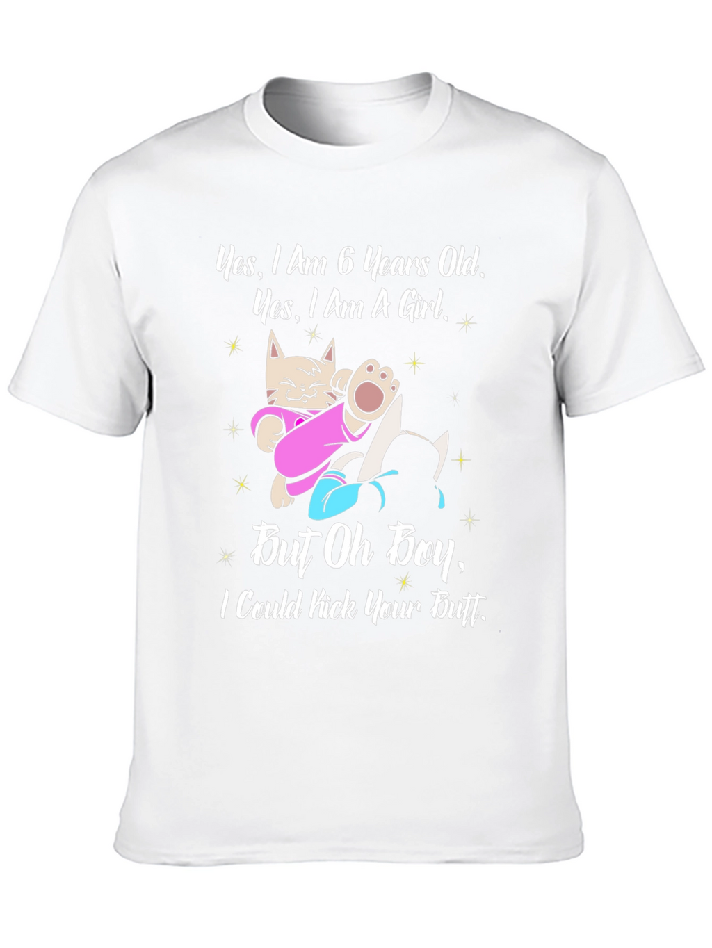 6 Year Old Girl Cat T-Shirt
