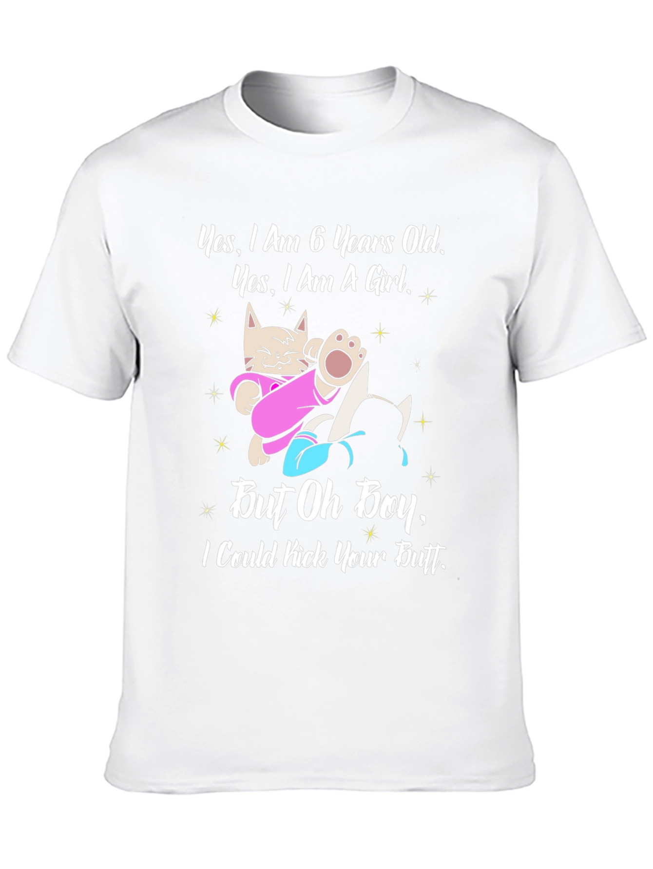 6 Year Old Girl Cat T-Shirt