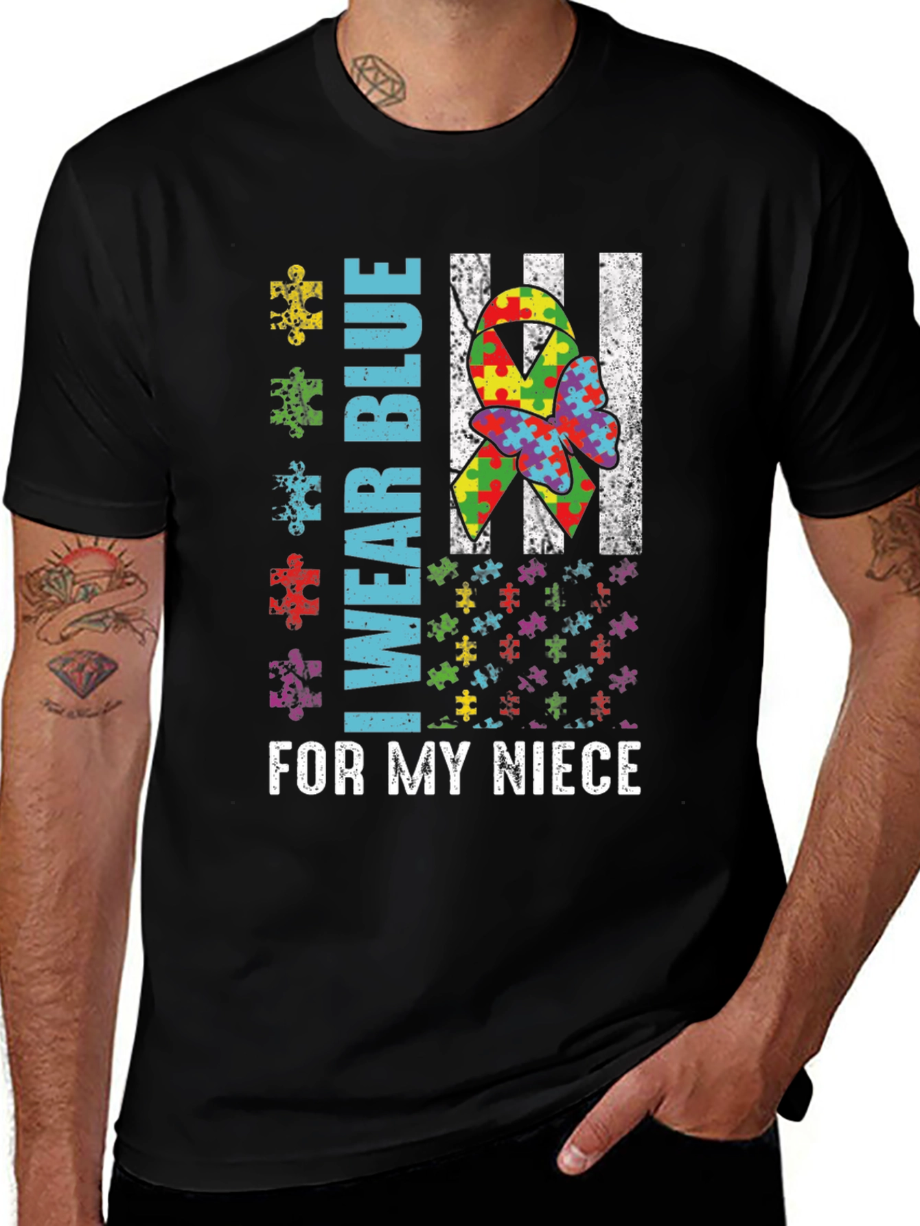 Autism Awareness T-Shirt - I Wear Blue For My Niece