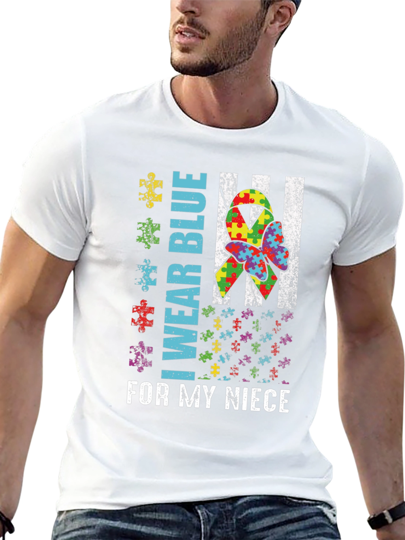 Autism Awareness T-Shirt - I Wear Blue For My Niece