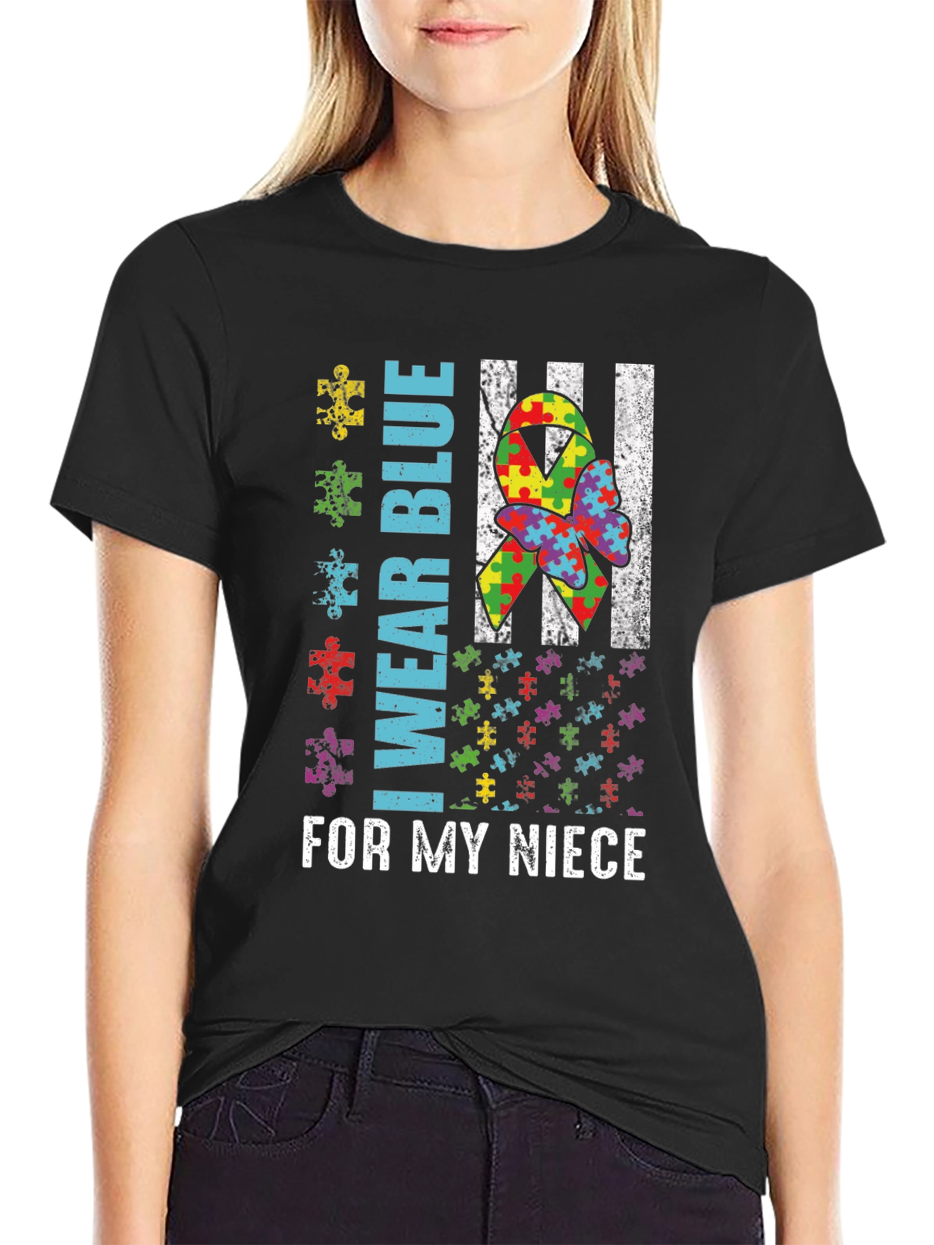 Autism Awareness T-Shirt - I Wear Blue For My Niece