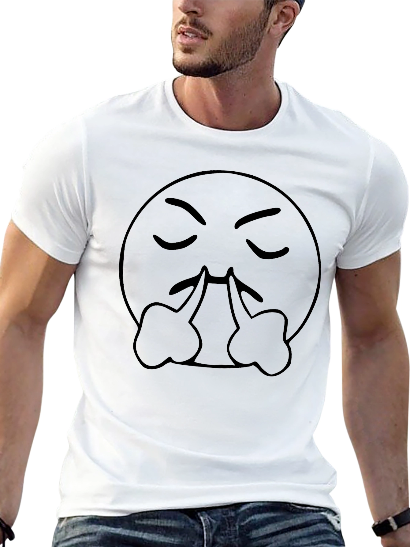 Annoyed Emoji Black T-Shirt - Express Your Mood