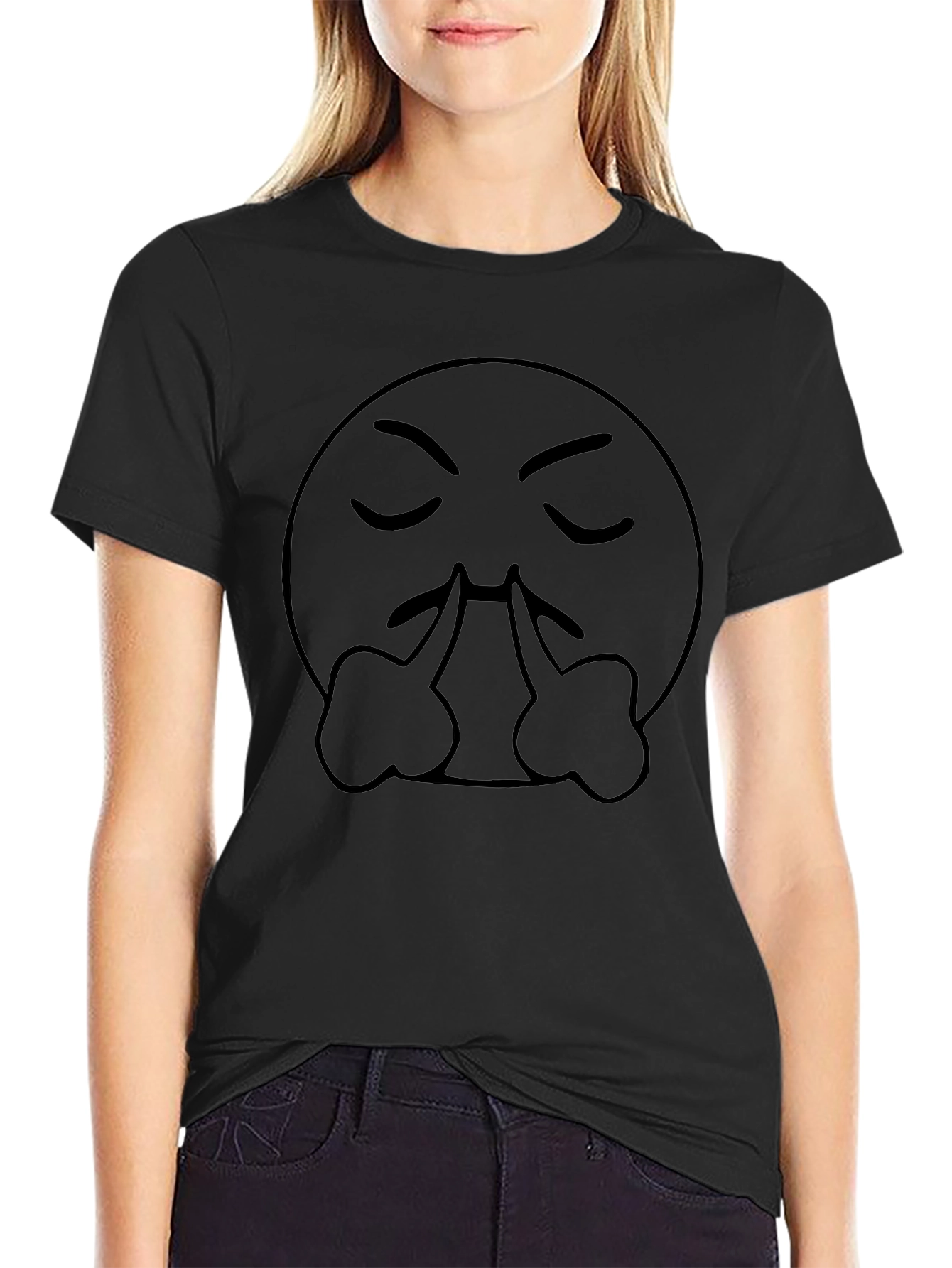 Annoyed Emoji Black T-Shirt - Express Your Mood