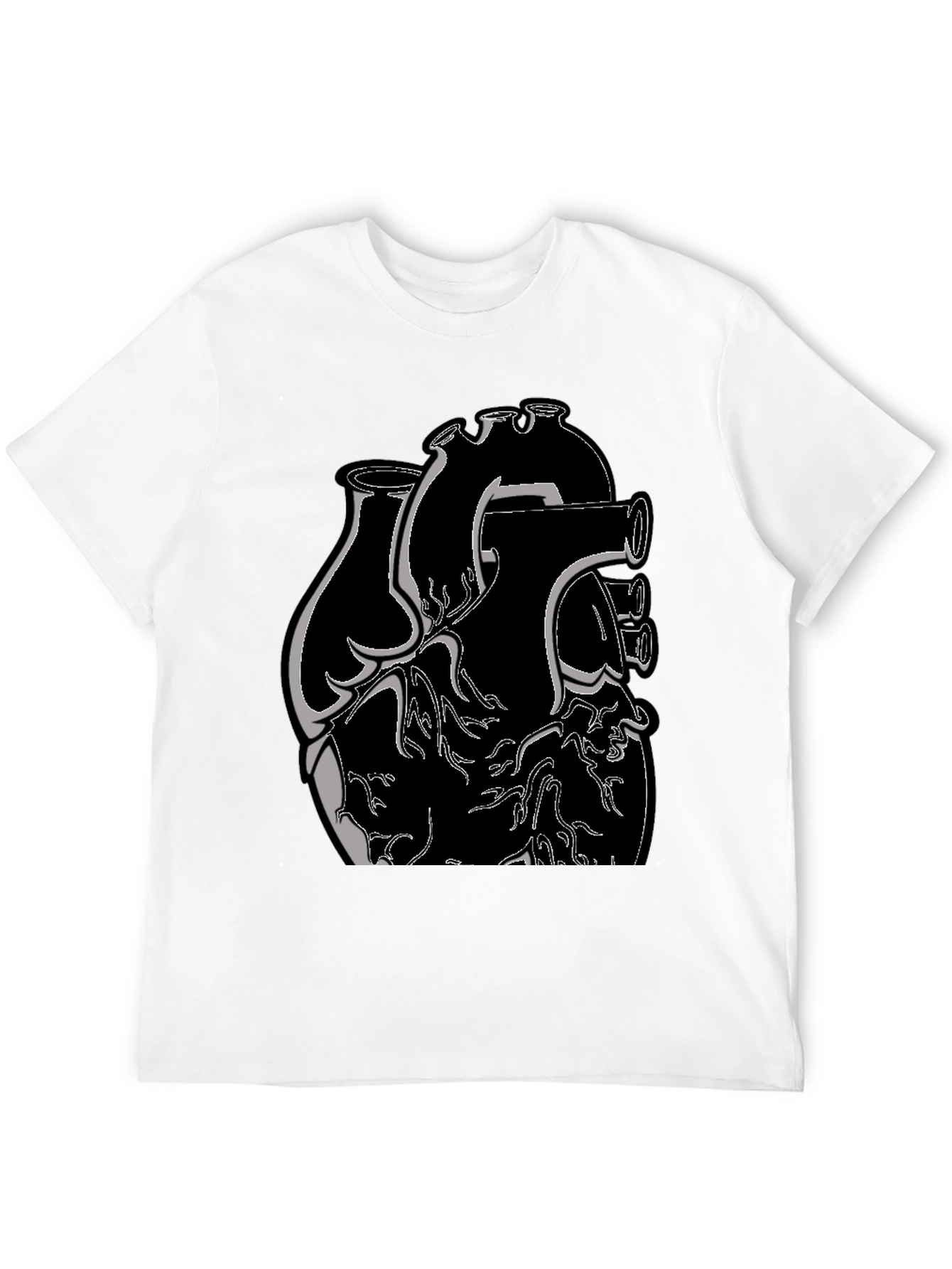 Anatomical Heart Graphic Tee - Unique Black T-Shirt