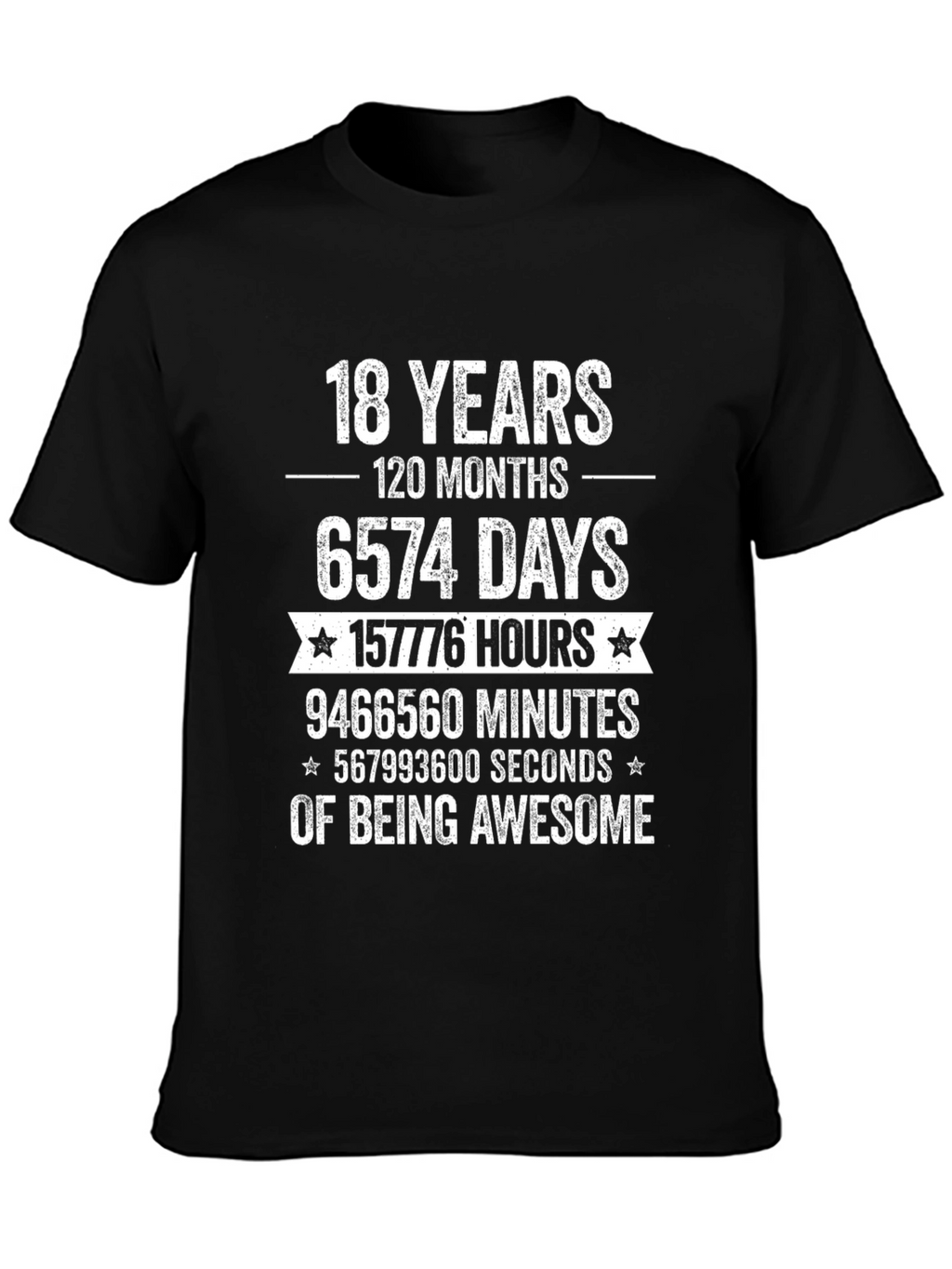 18th Birthday Awesome Black T-Shirt