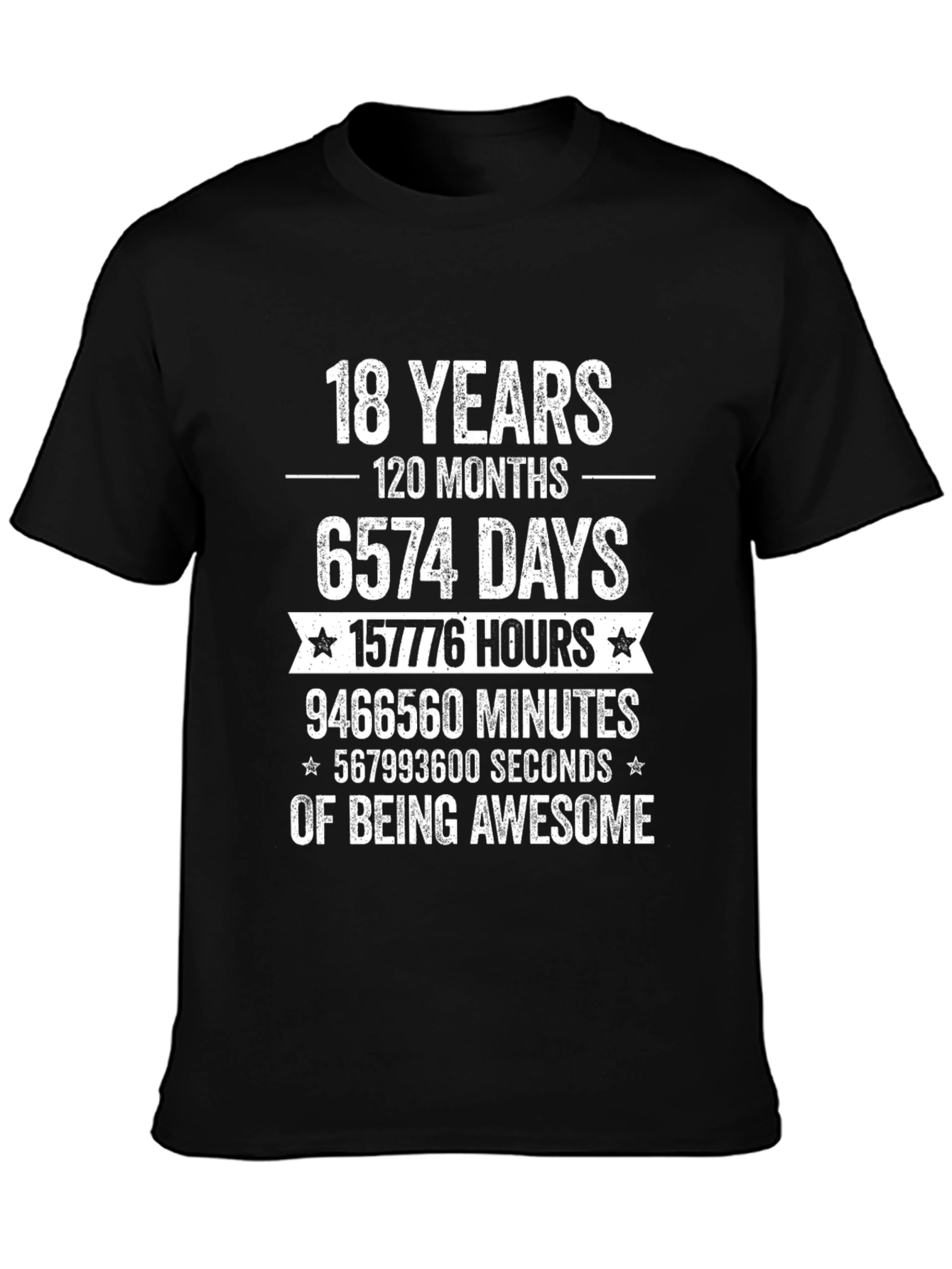 18th Birthday Awesome Black T-Shirt
