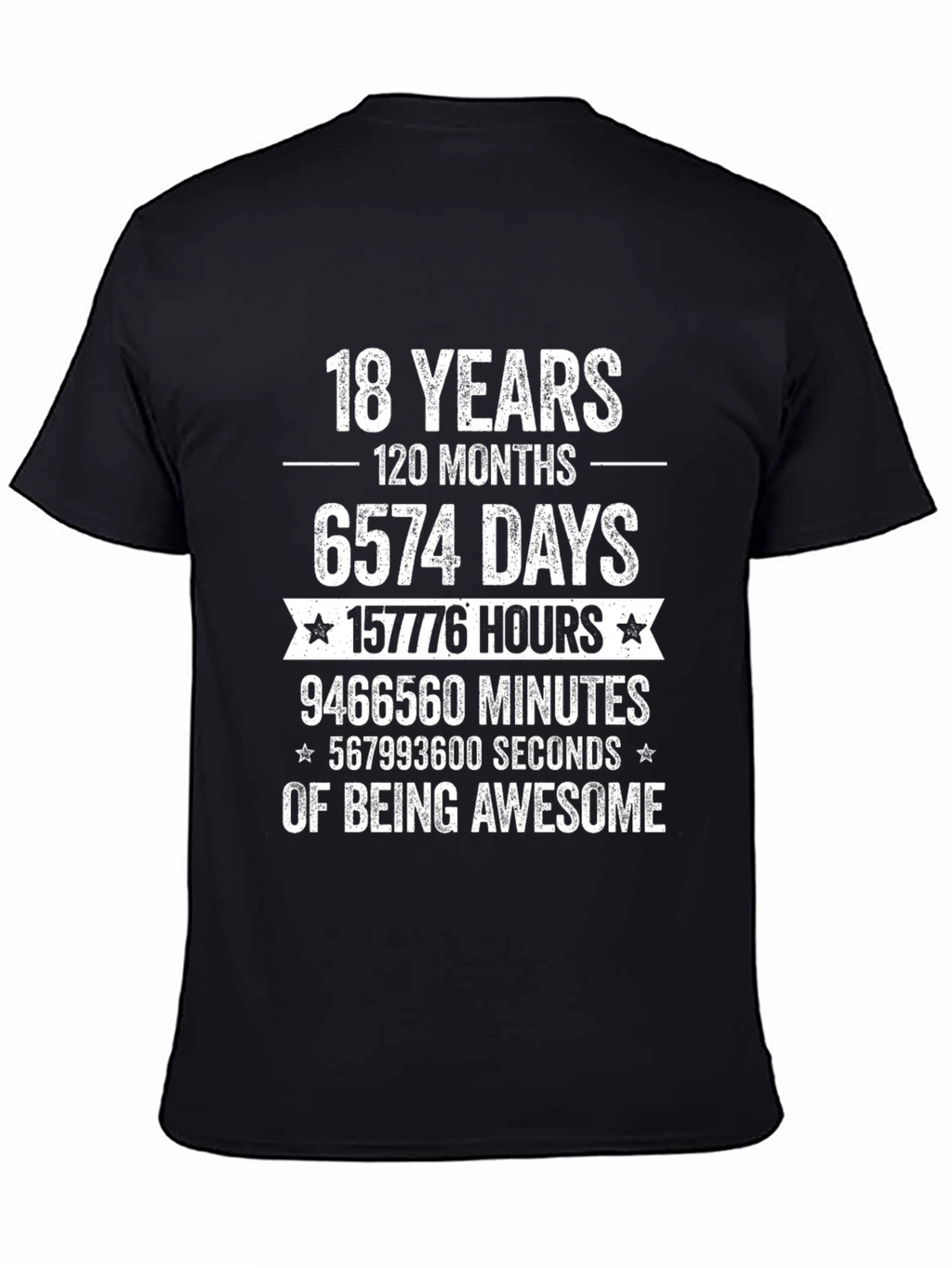 18th Birthday Awesome Black T-Shirt