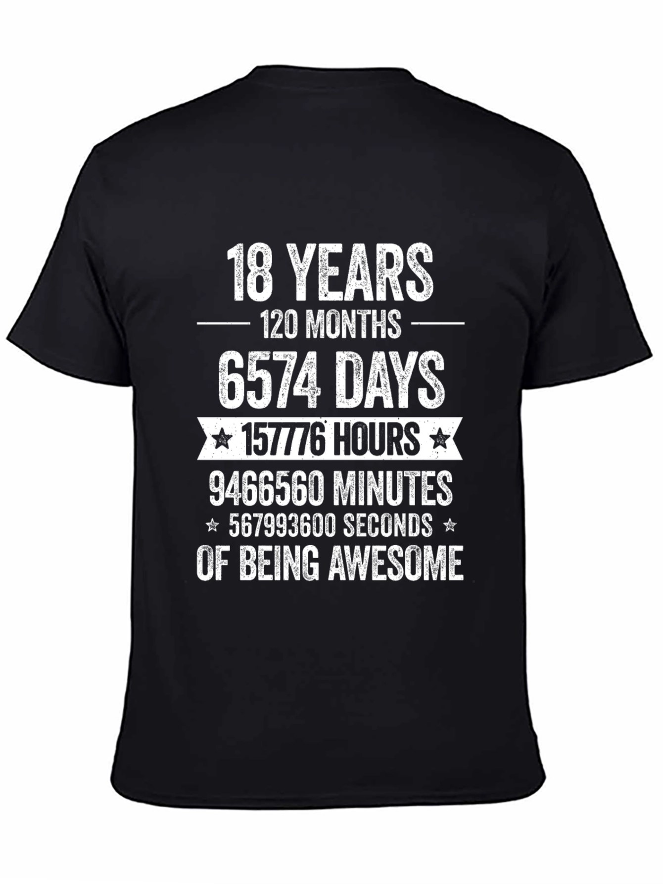 18th Birthday Awesome Black T-Shirt