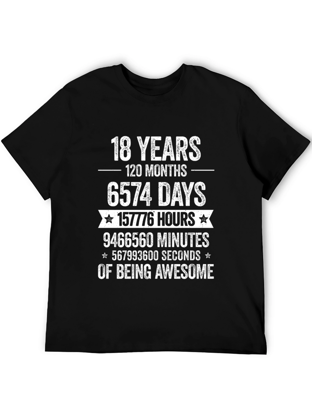 18th Birthday Awesome Black T-Shirt