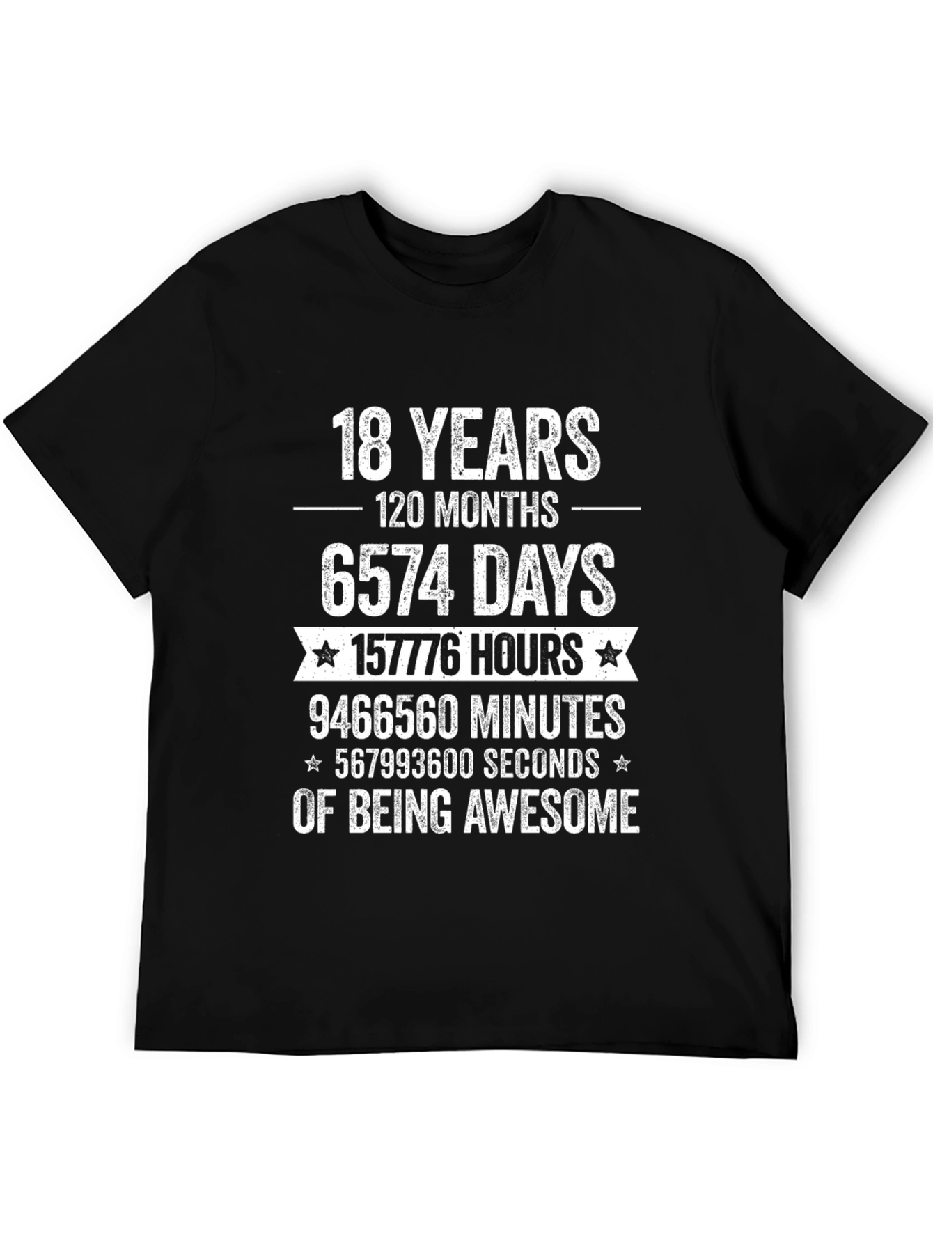 18th Birthday Awesome Black T-Shirt