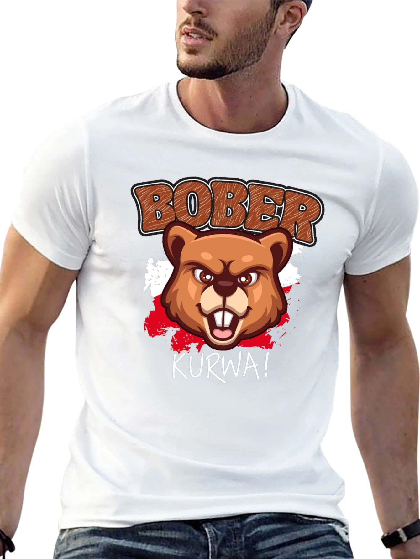 Bober Kurwa! Graphic T-Shirt - Beaver Humor Tee