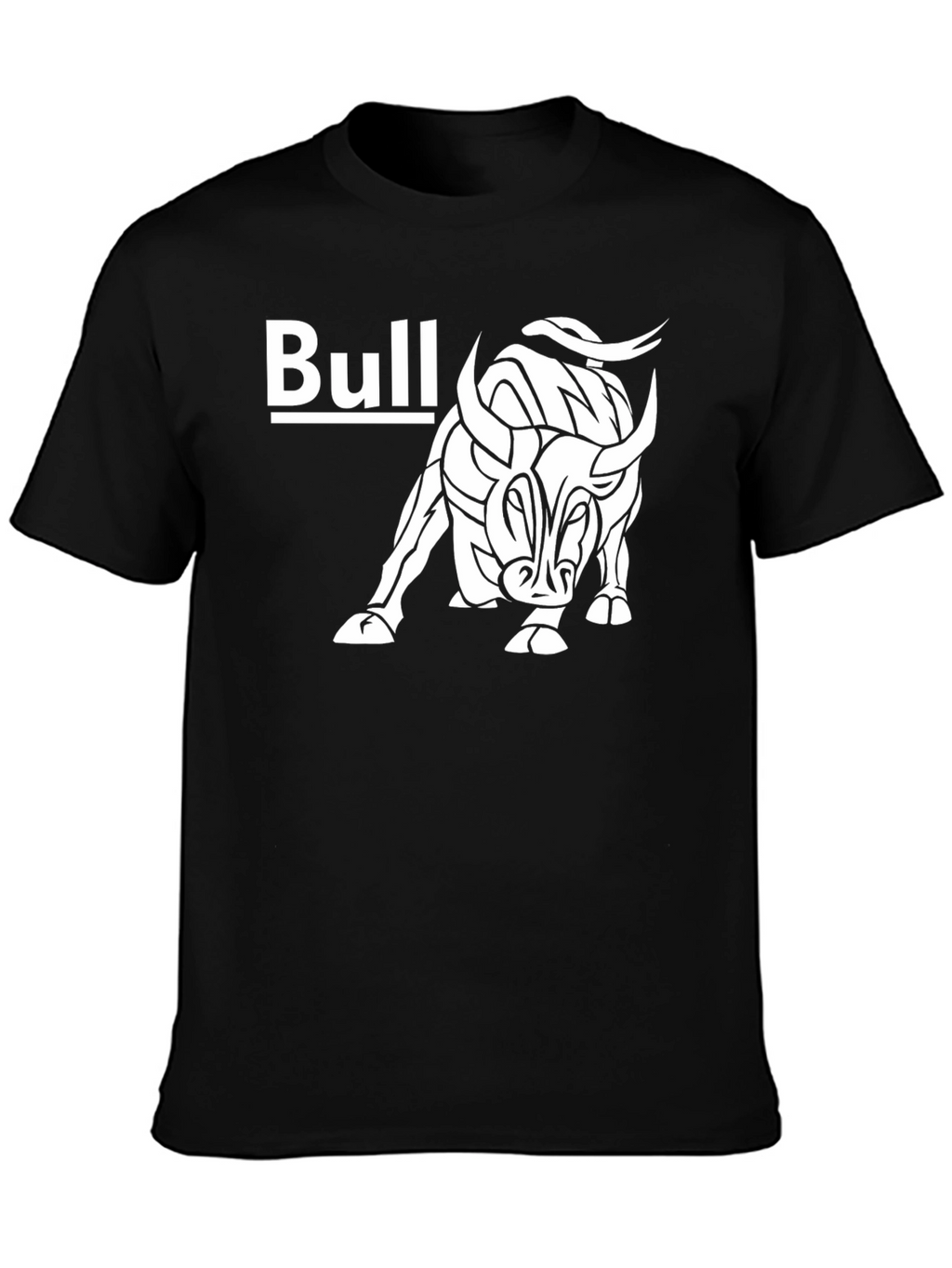 Bull Graphic Print Tee - Black