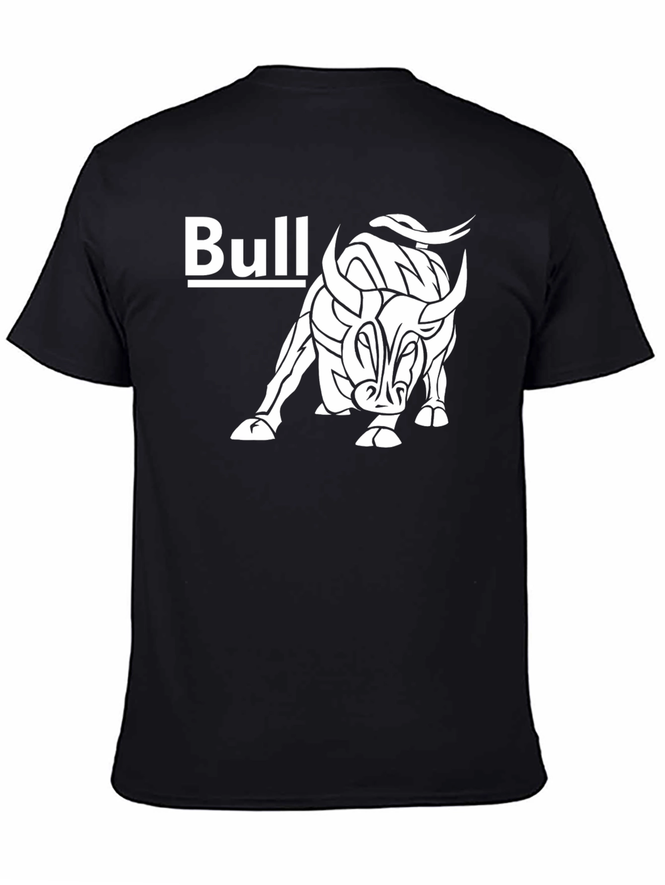 Bull Graphic Print Tee - Black