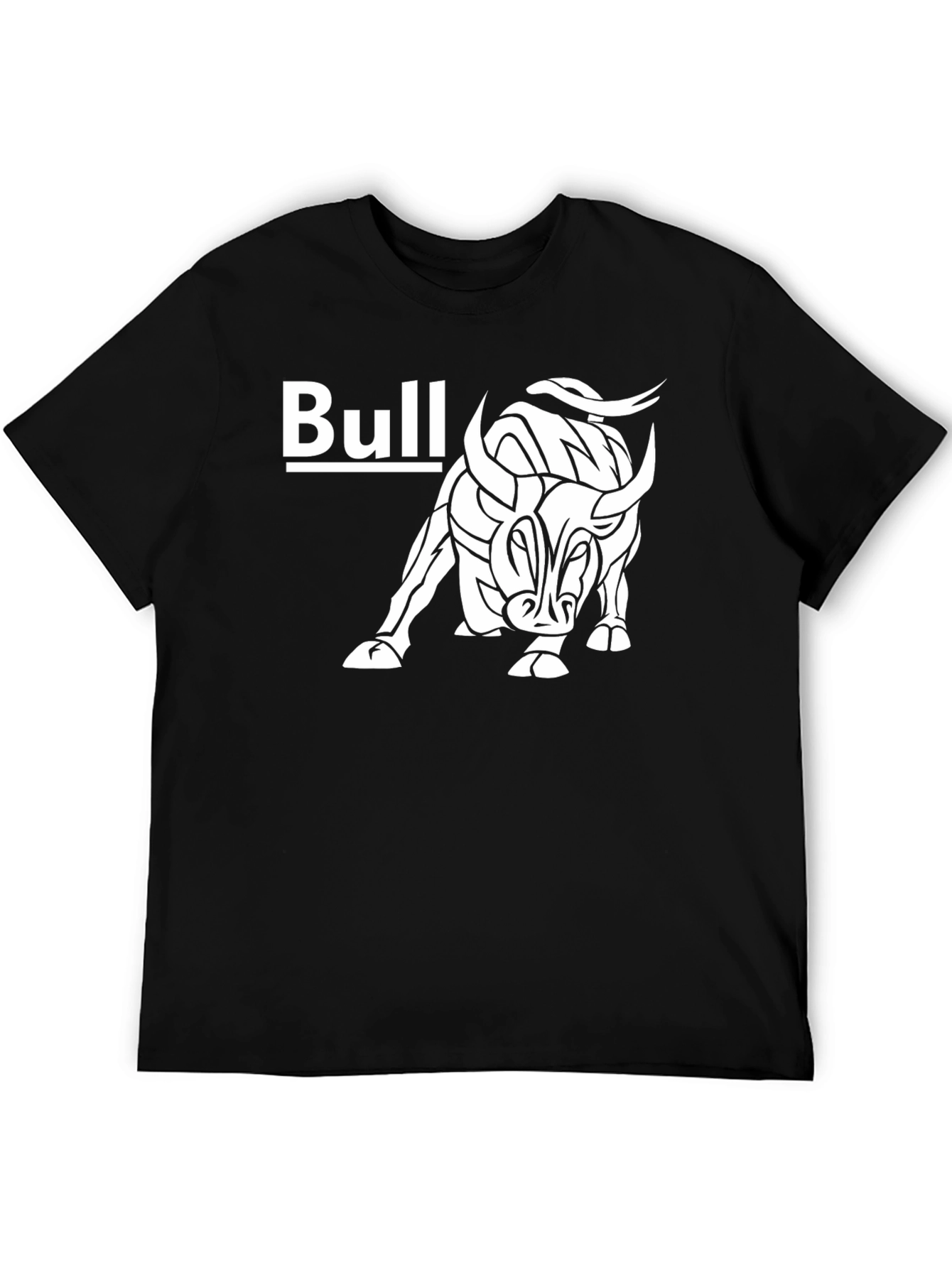 Bull Graphic Print Tee - Black