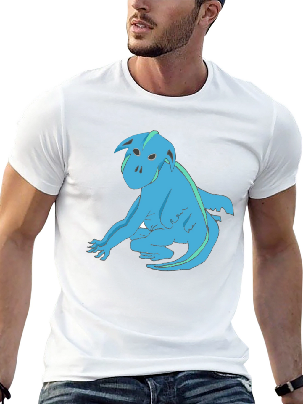Blue Creature Graphic T-Shirt