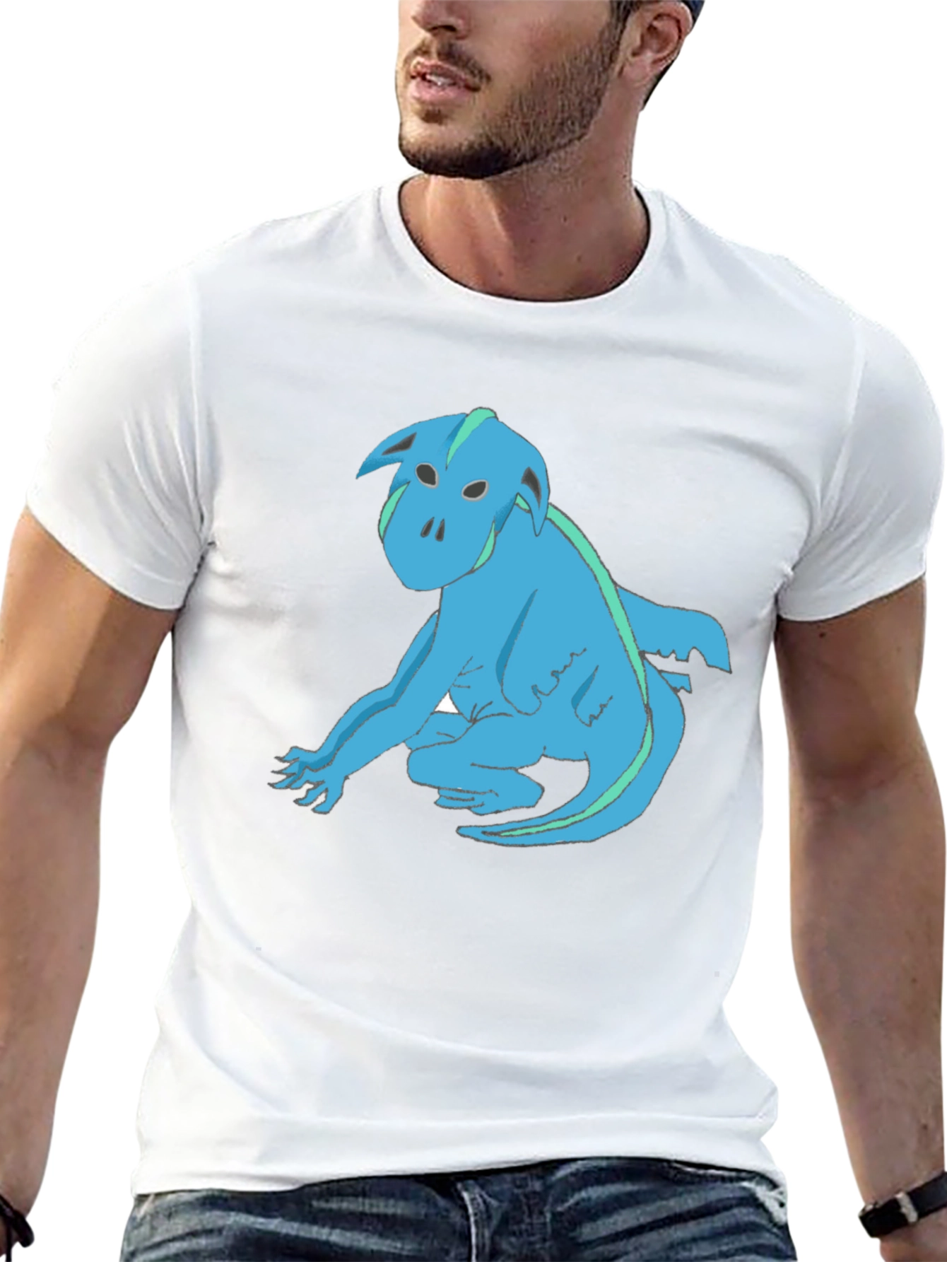 Blue Creature Graphic T-Shirt