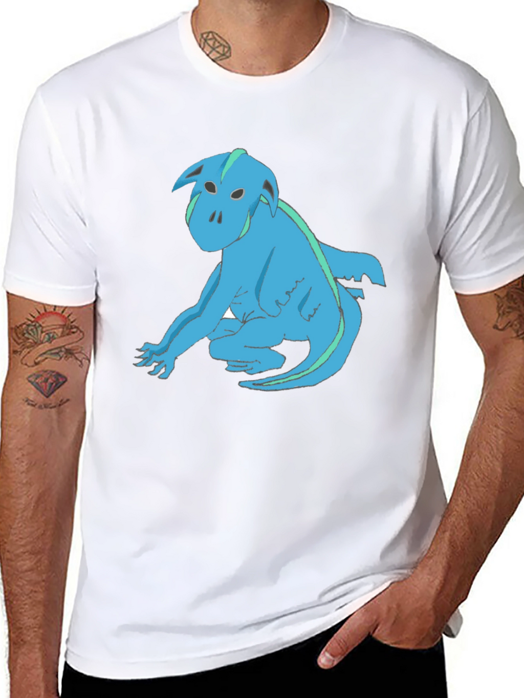 Blue Creature Graphic T-Shirt