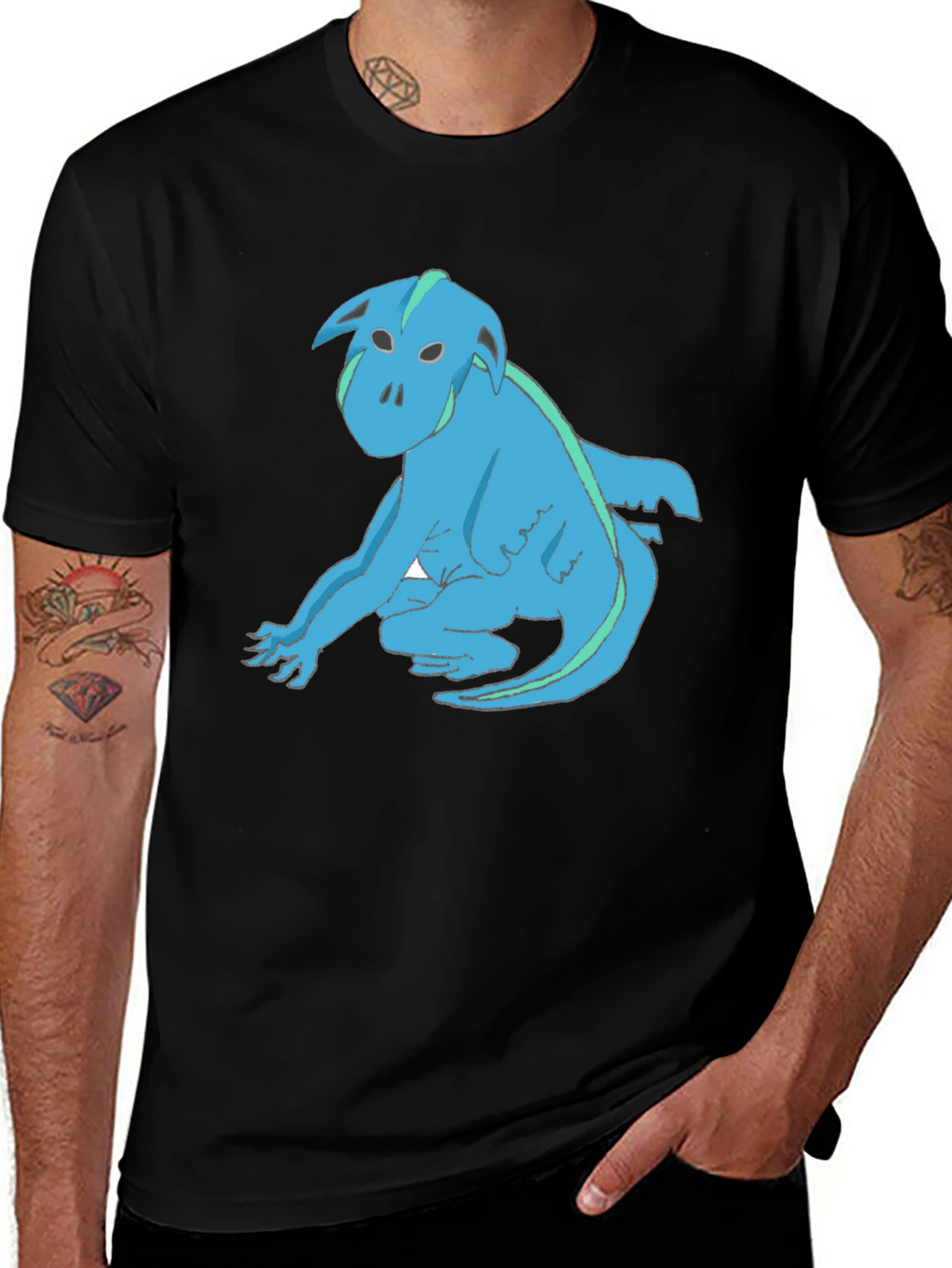 Blue Creature Graphic T-Shirt