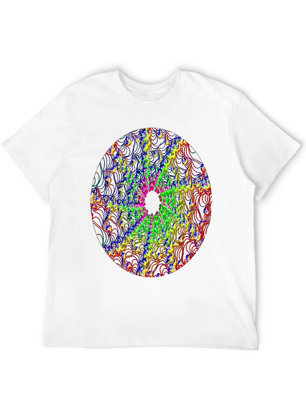 Abstract Fractal Design Black T-Shirt