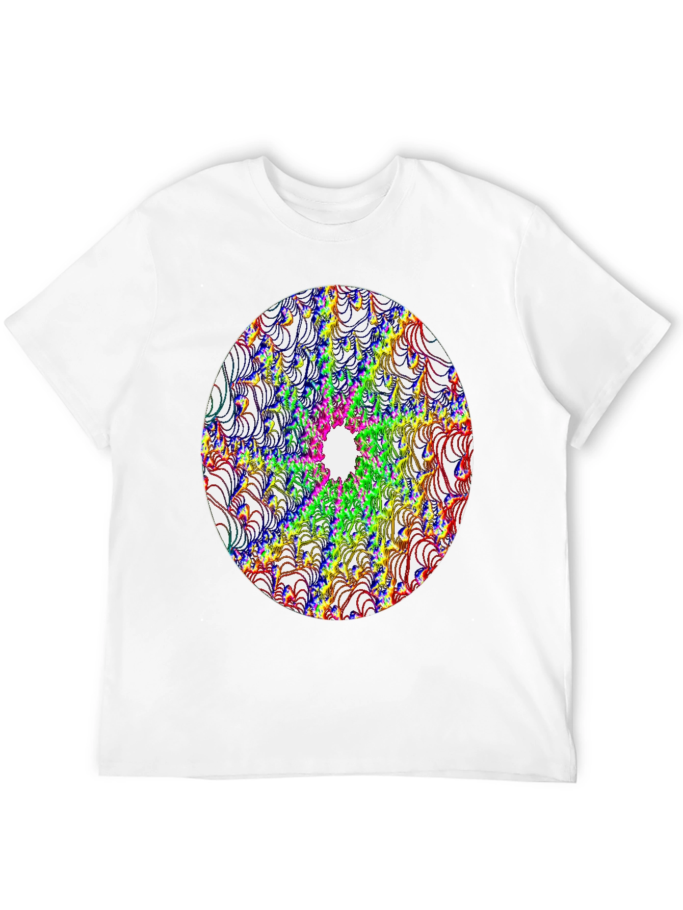 Abstract Fractal Design Black T-Shirt
