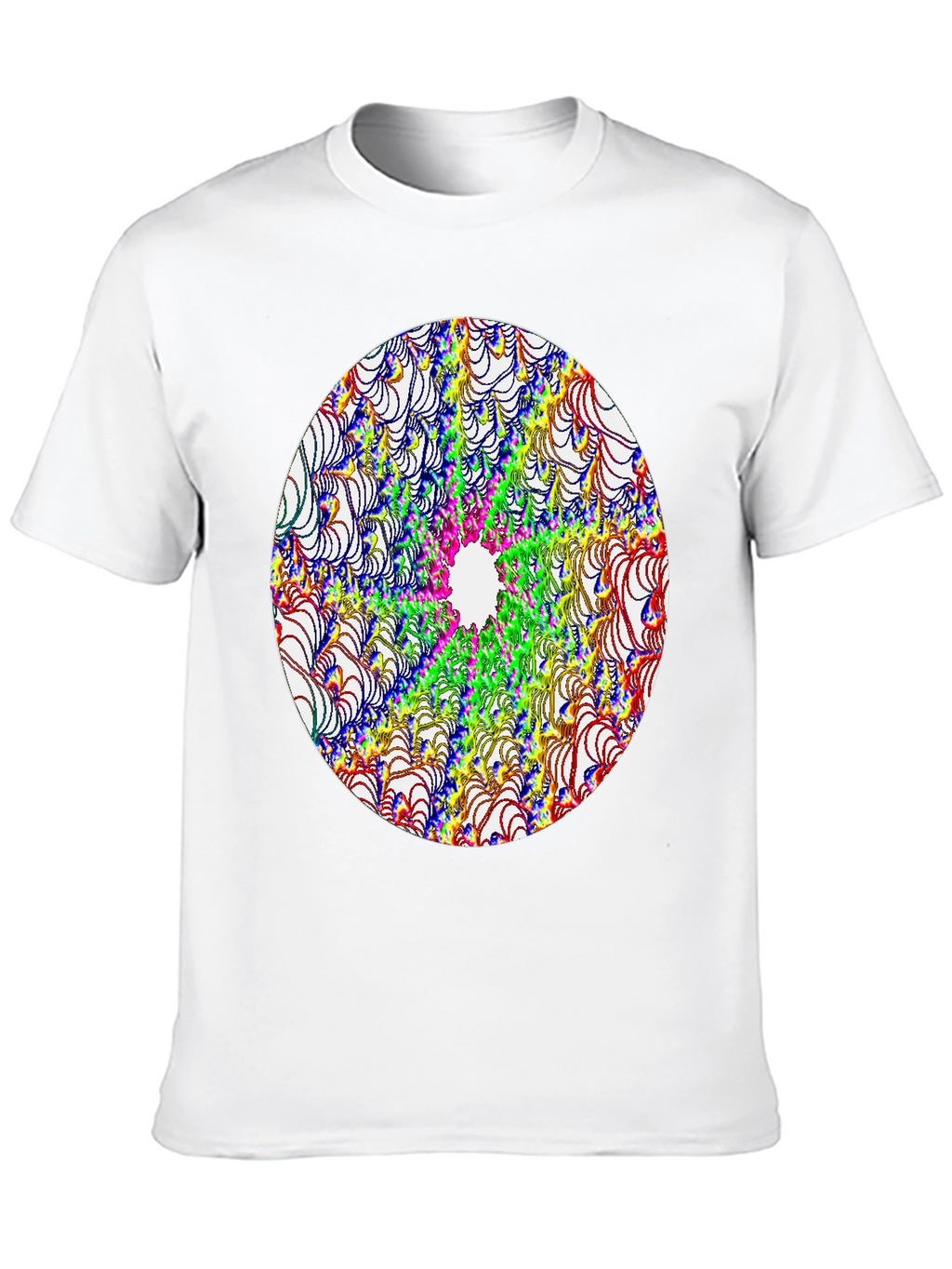 Abstract Fractal Design Black T-Shirt