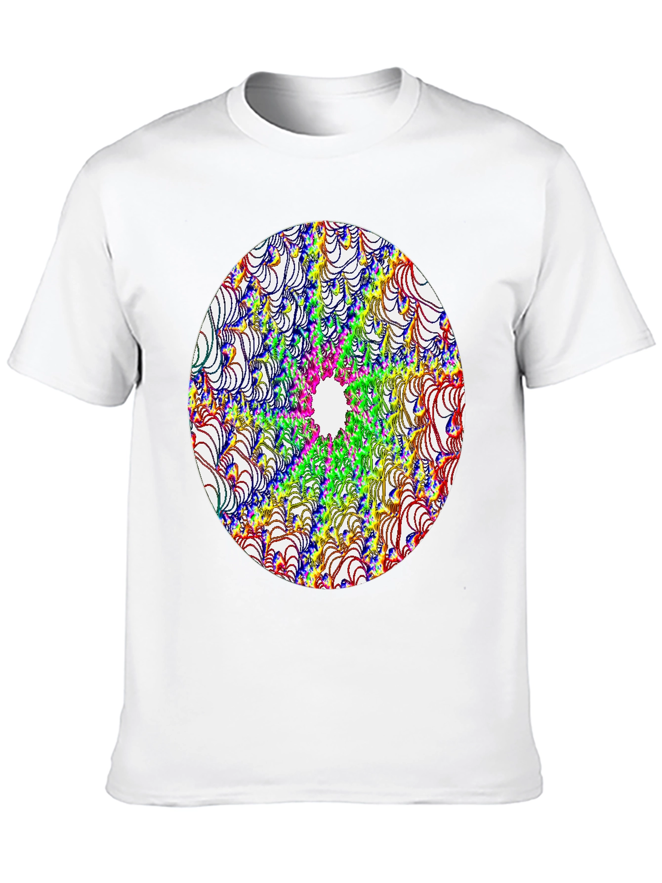 Abstract Fractal Design Black T-Shirt