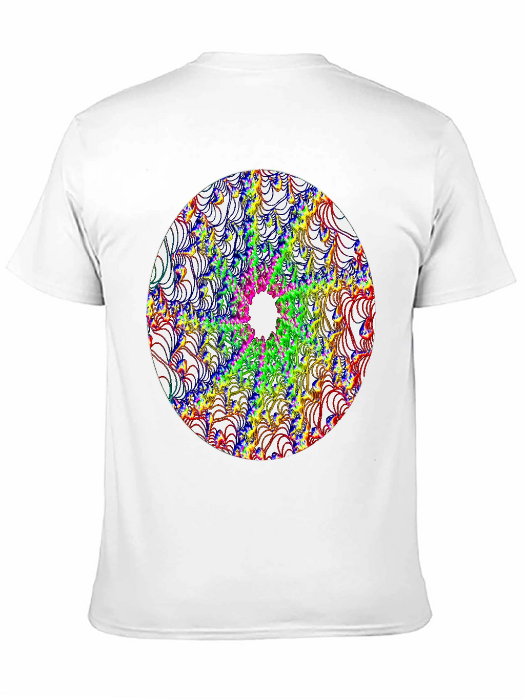 Abstract Fractal Design Black T-Shirt