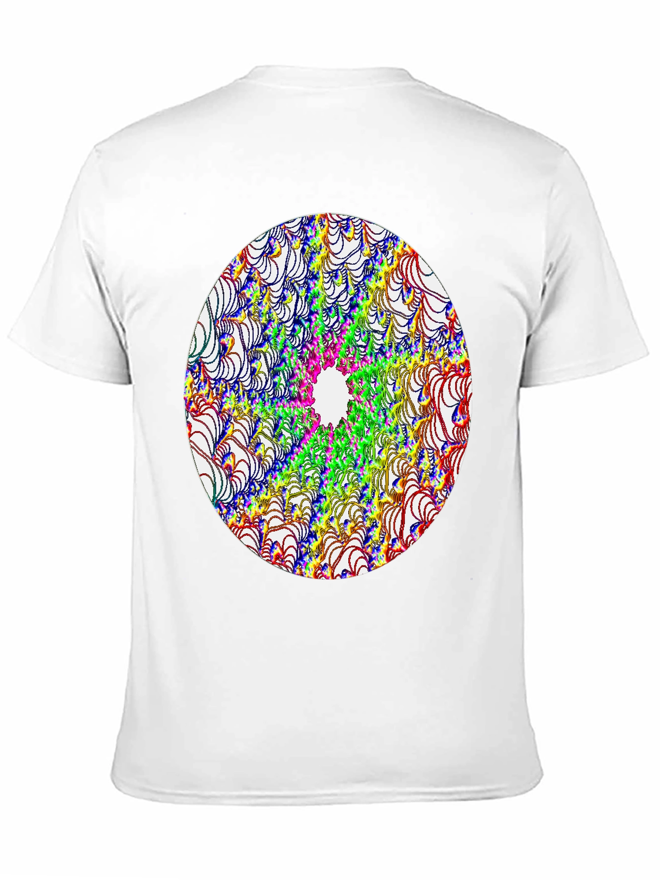 Abstract Fractal Design Black T-Shirt