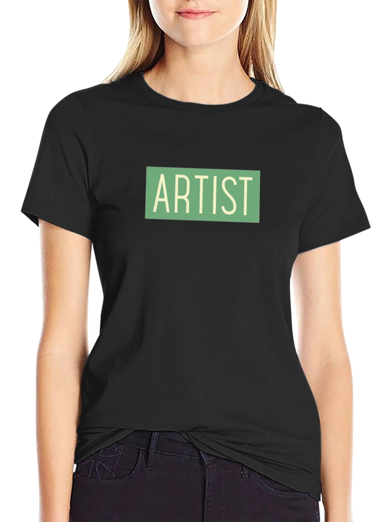 Artist Graphic Tee - Black Cotton Short Sleeve