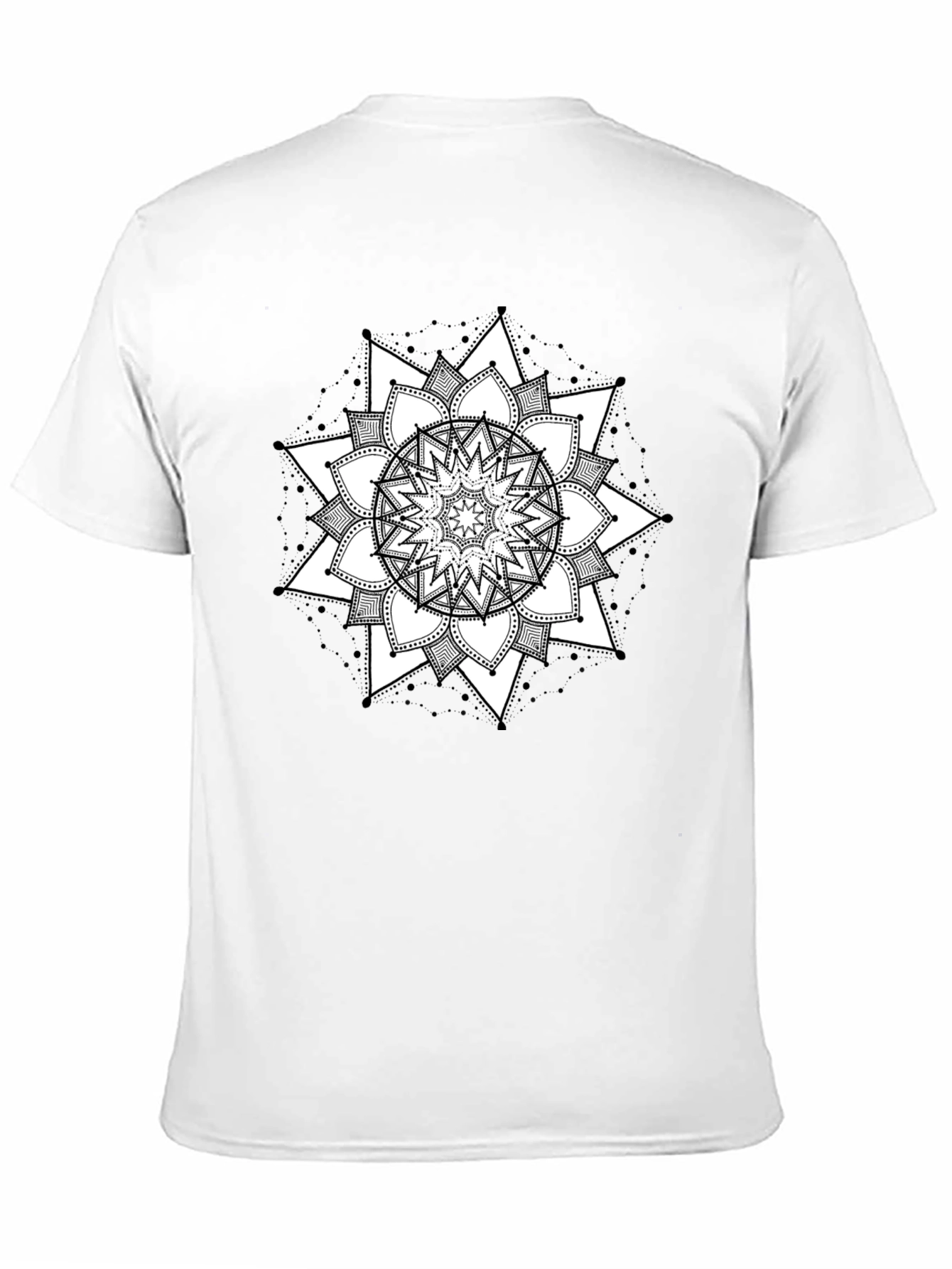 Black Mandala T-Shirt - Geometric Floral Design Tee