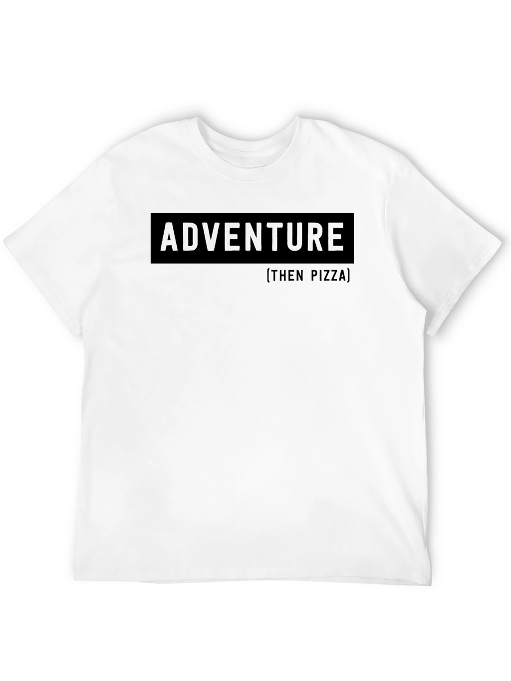 Adventure Then Pizza Graphic Tee - Black