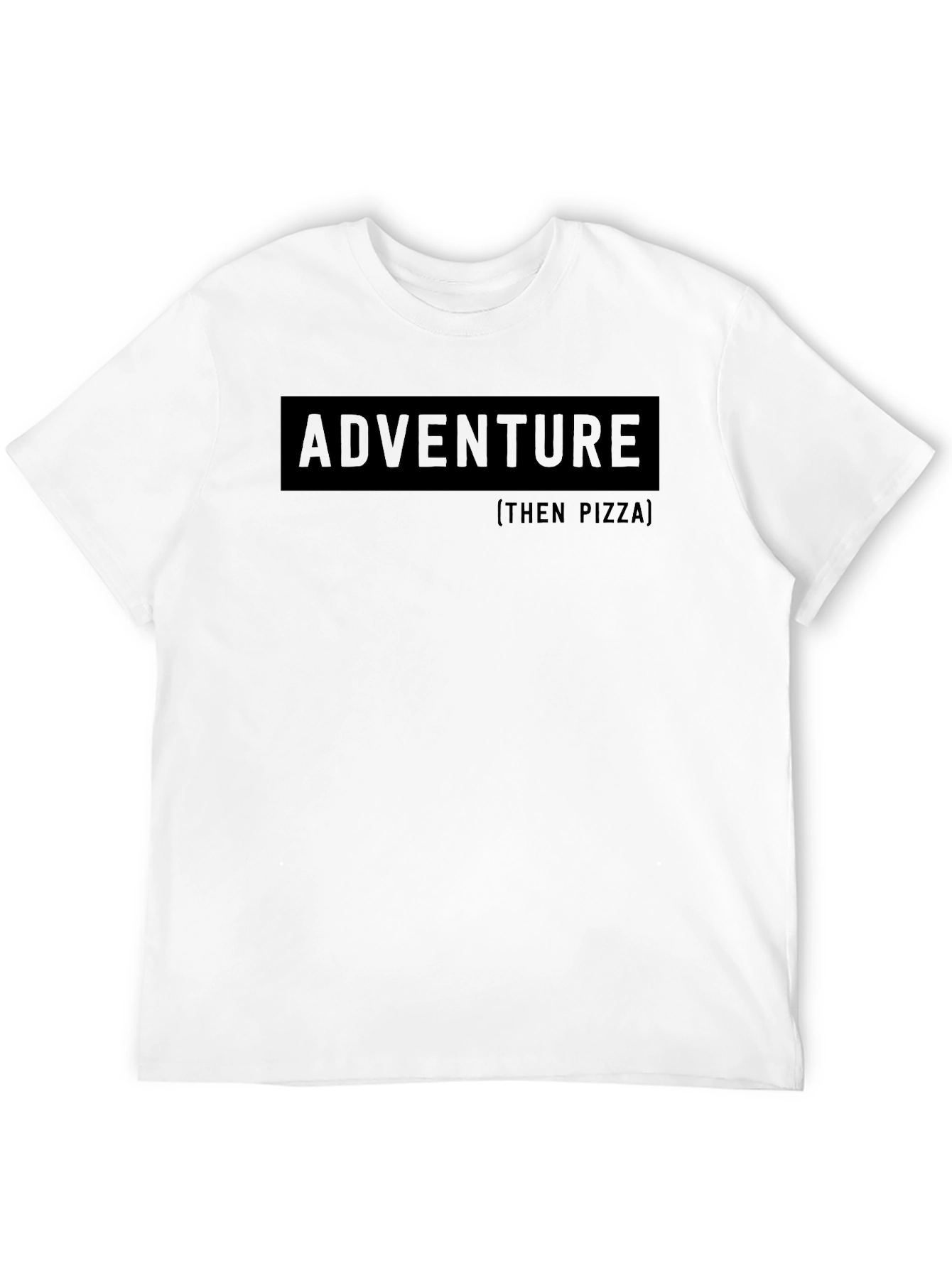 Adventure Then Pizza Graphic Tee - Black