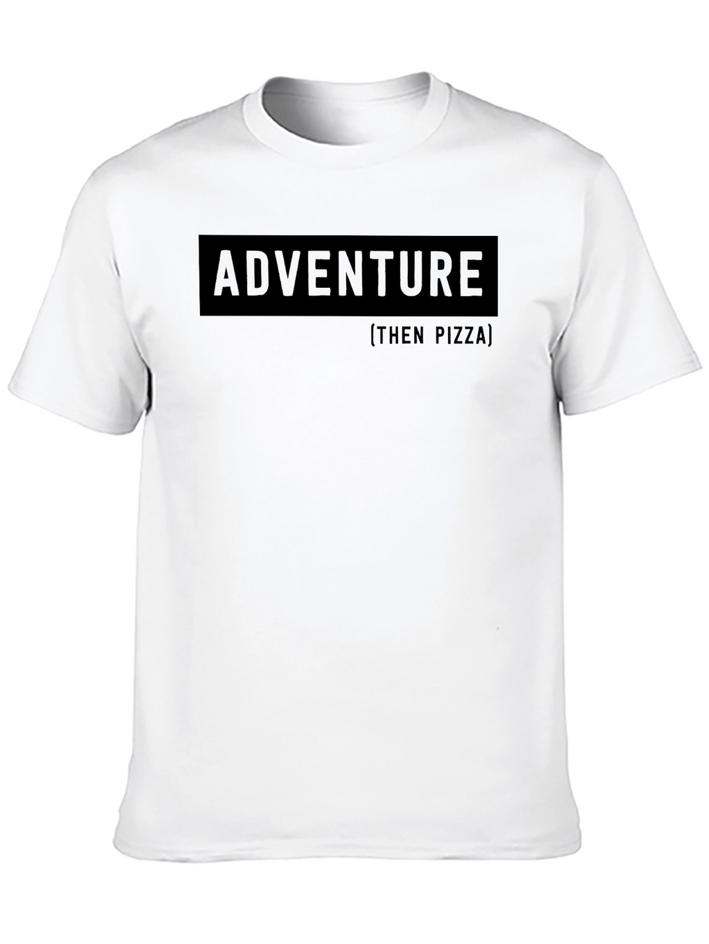 Adventure Then Pizza Graphic Tee - Black