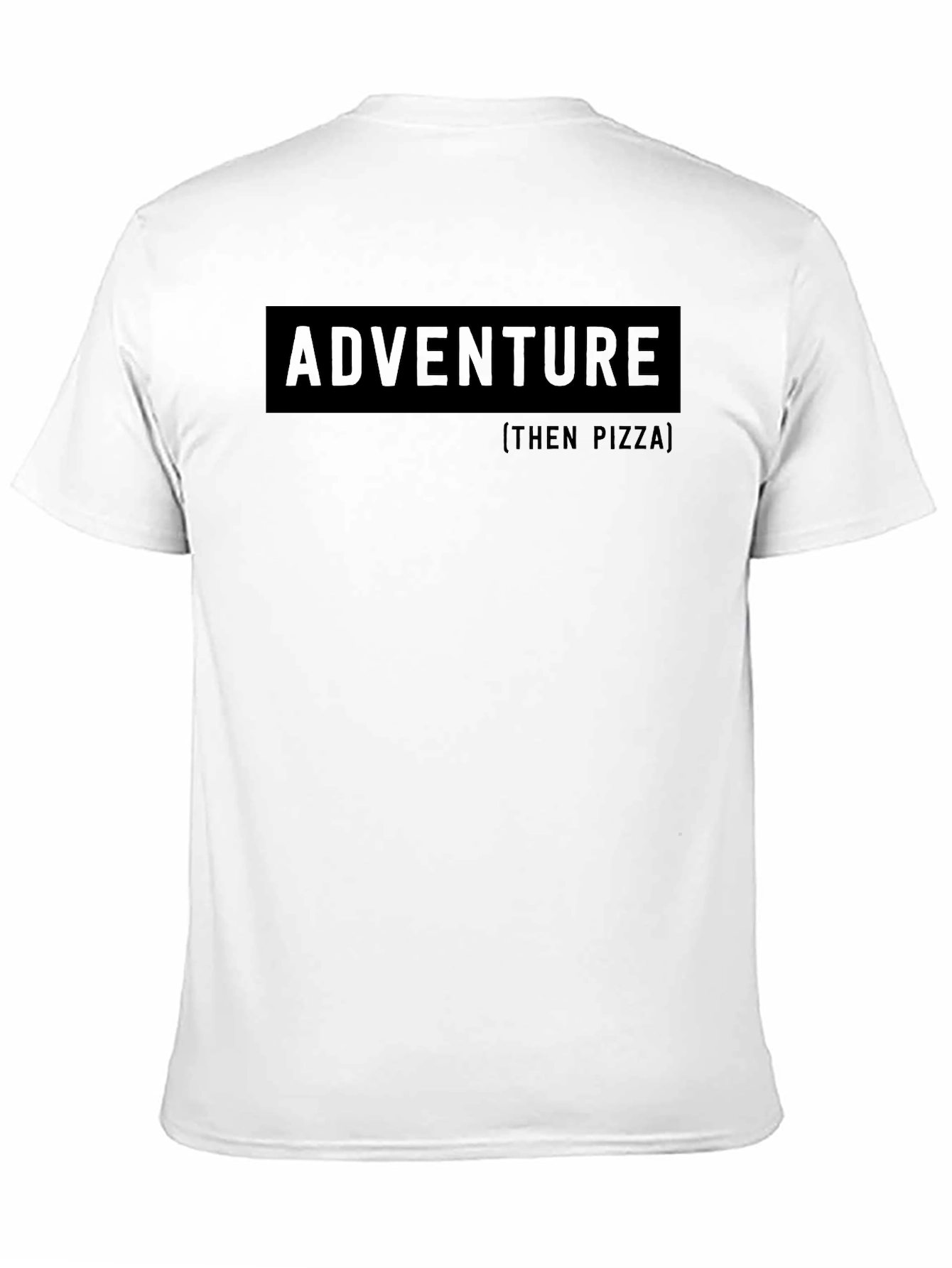 Adventure Then Pizza Graphic Tee - Black