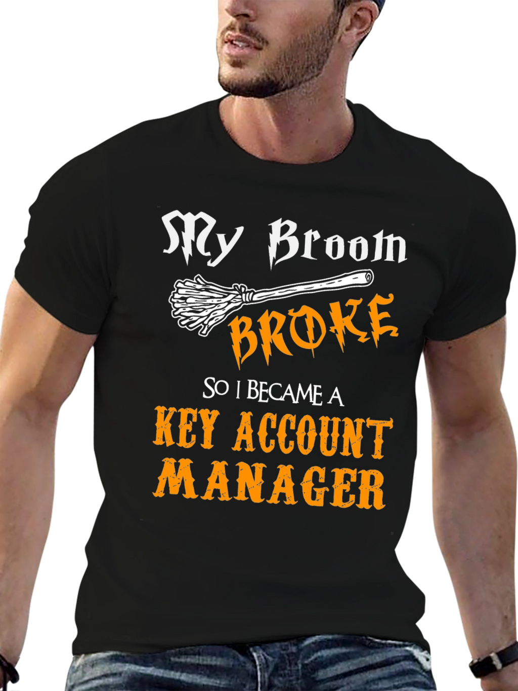 Broom Broke Key Account Manager Graphic T-Shirt