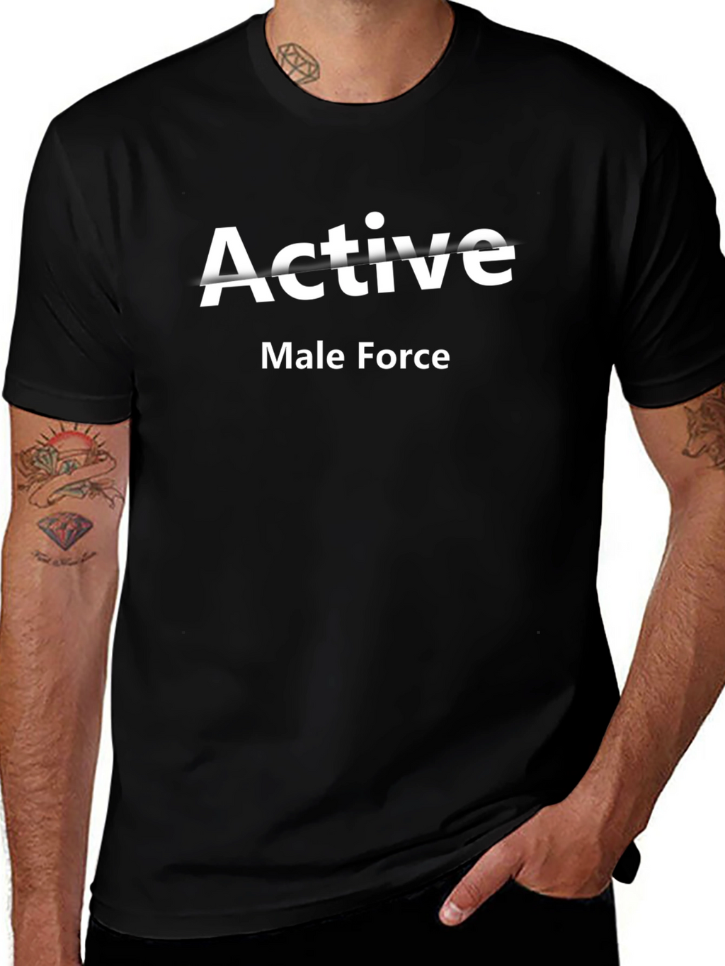 Active Male Force Black T-Shirt