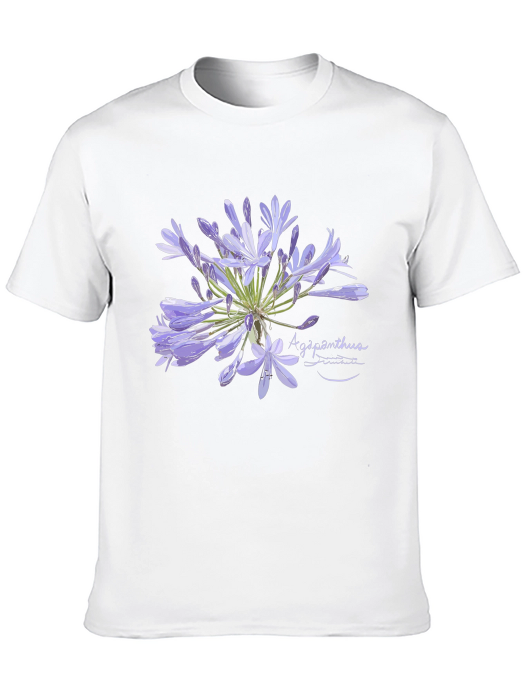 Agapanthus Flower Graphic Black T-Shirt