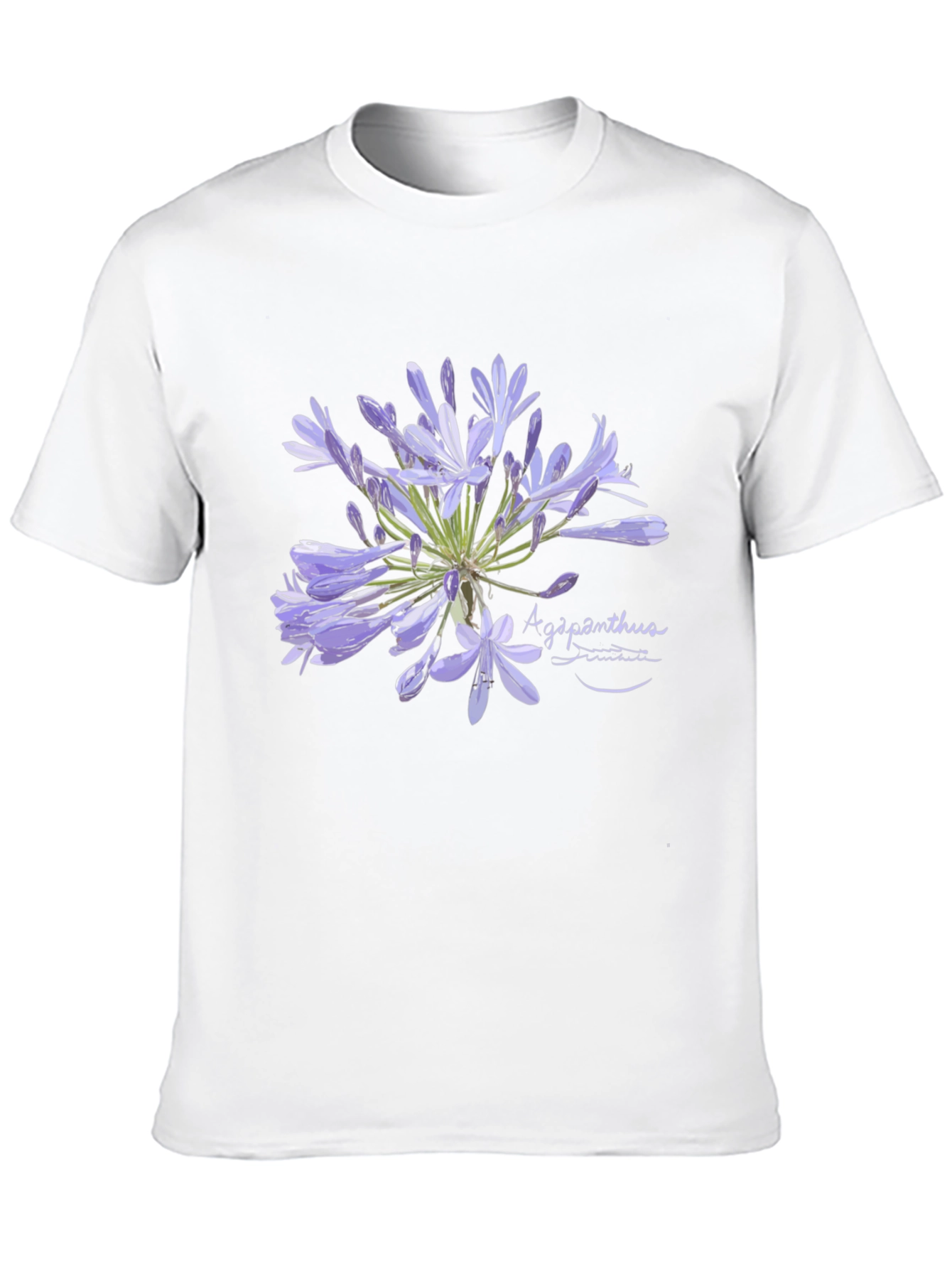 Agapanthus Flower Graphic Black T-Shirt