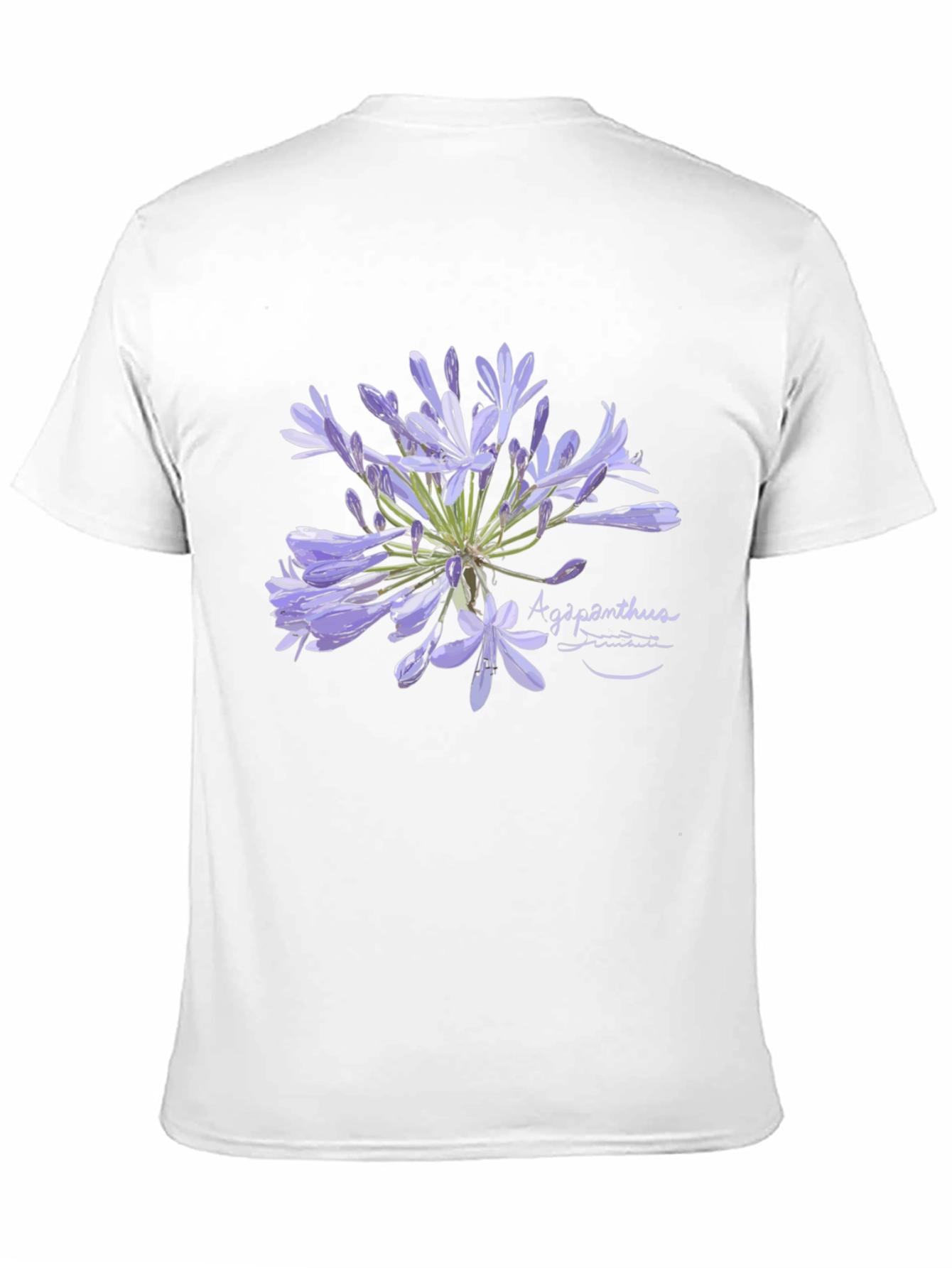 Agapanthus Flower Graphic Black T-Shirt