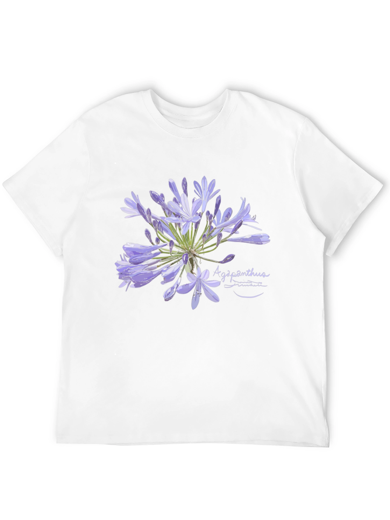 Agapanthus Flower Graphic Black T-Shirt